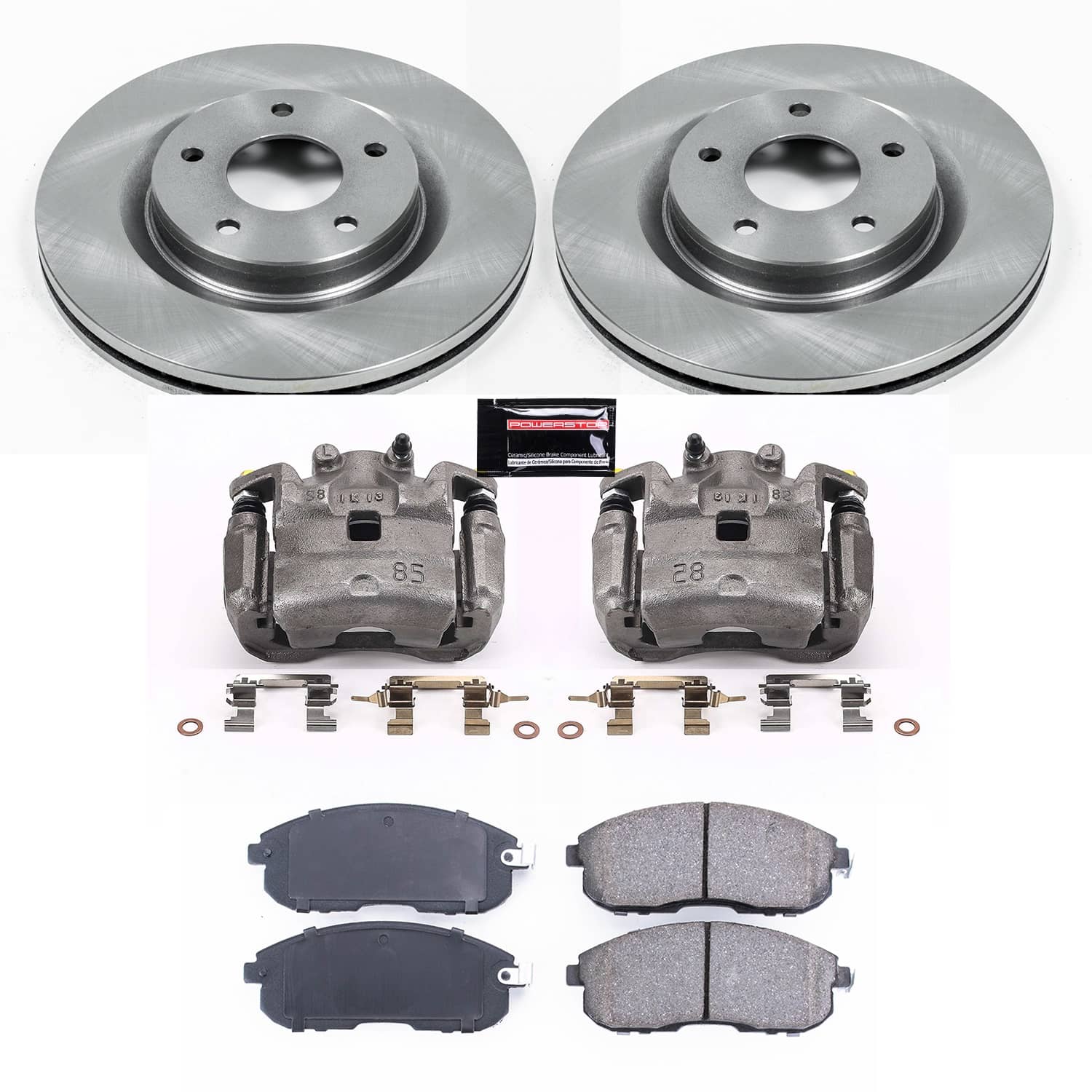 Power Stop - KCOE6094 - Front - Disc Brake Pad/Caliper and Rotor Kit