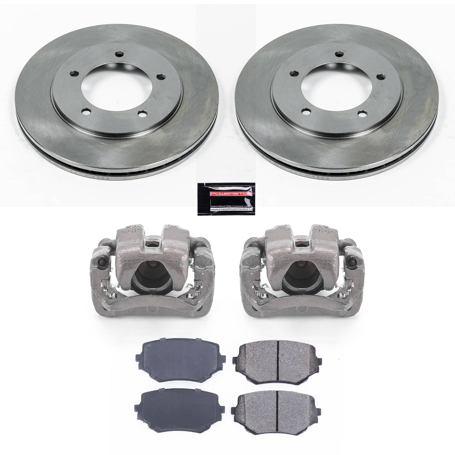 Power Stop - KCOE6308 - Front - Disc Brake Pad/Caliper and Rotor Kit