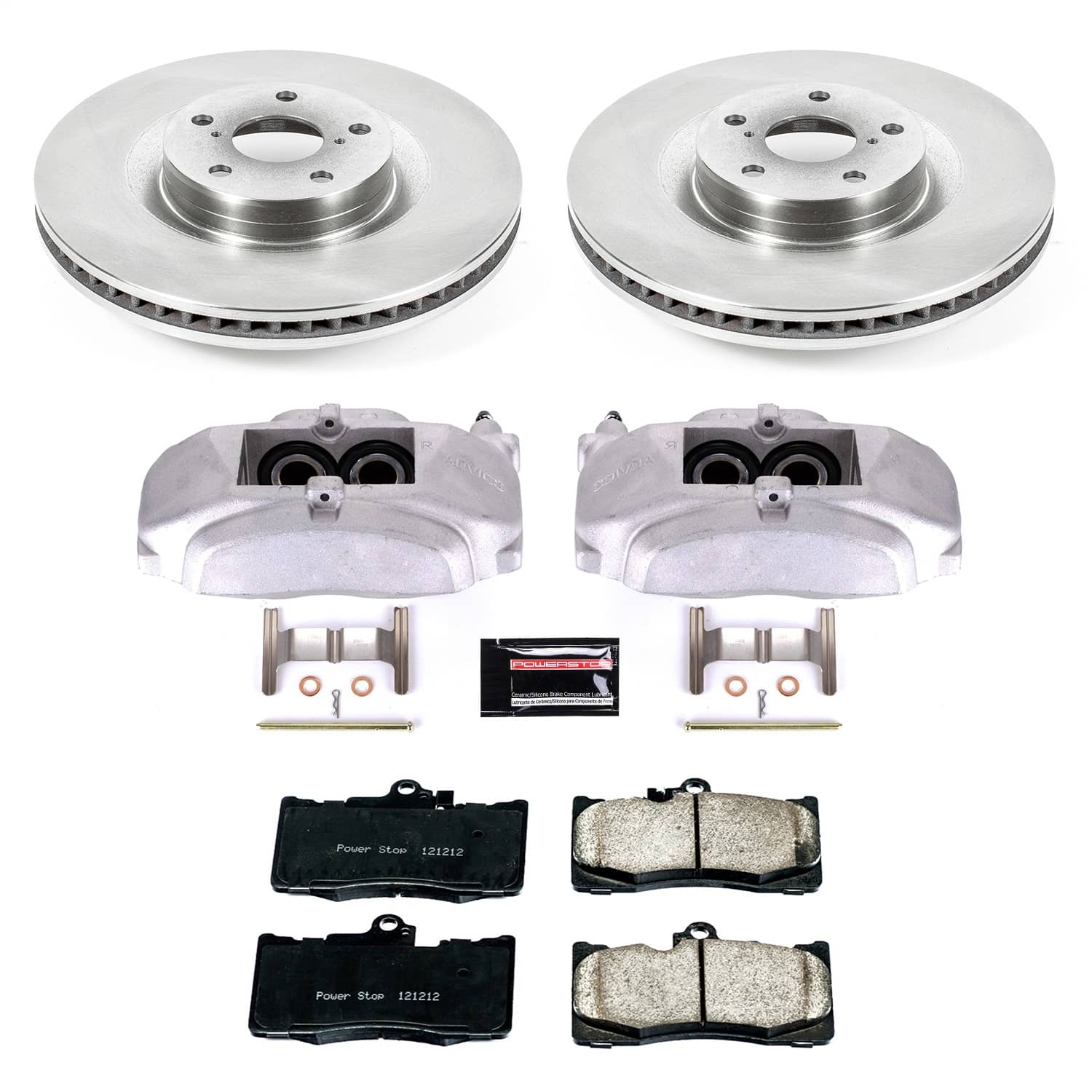 Power Stop - KCOE6355 - Front - Disc Brake Pad/Caliper and Rotor Kit