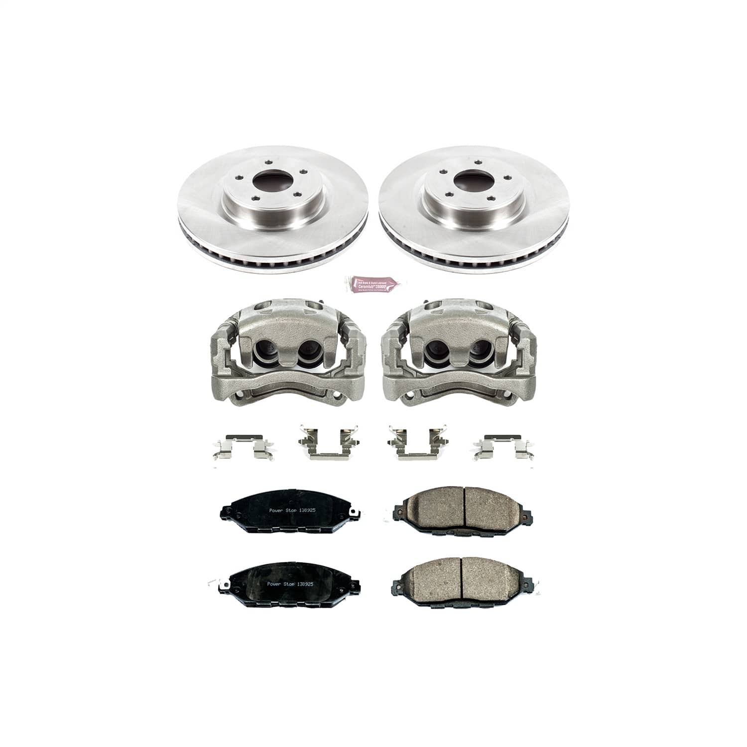 Power Stop - KCOE6496 - Front - Disc Brake Pad/Caliper and Rotor Kit