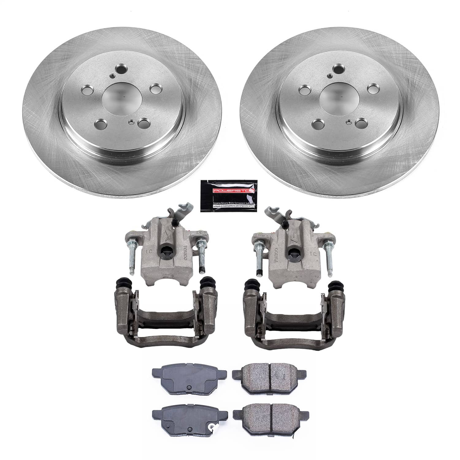 Power Stop - KCOE6498 - Rear - Disc Brake Pad/Caliper and Rotor Kit