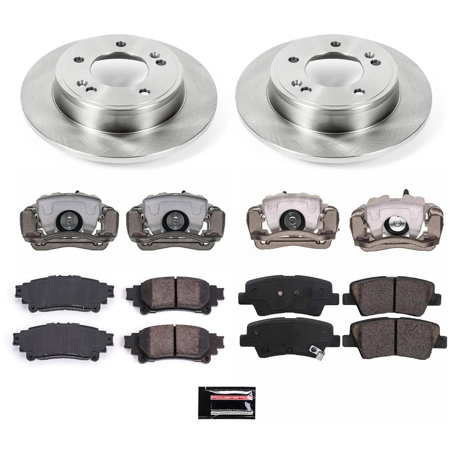 Power Stop - KCOE6501A - Rear - Disc Brake Pad/Caliper and Rotor Kit