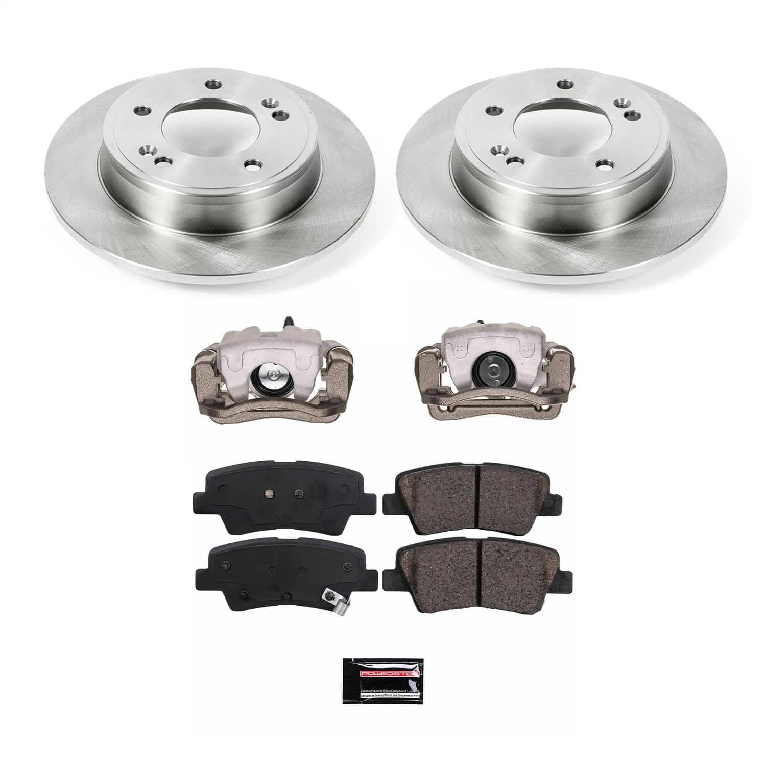 Power Stop - KCOE6501B - Rear - Disc Brake Pad/Caliper and Rotor Kit