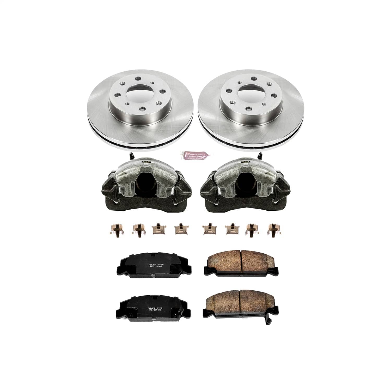 Power Stop - KCOE699 - Front - Disc Brake Pad/Caliper and Rotor Kit