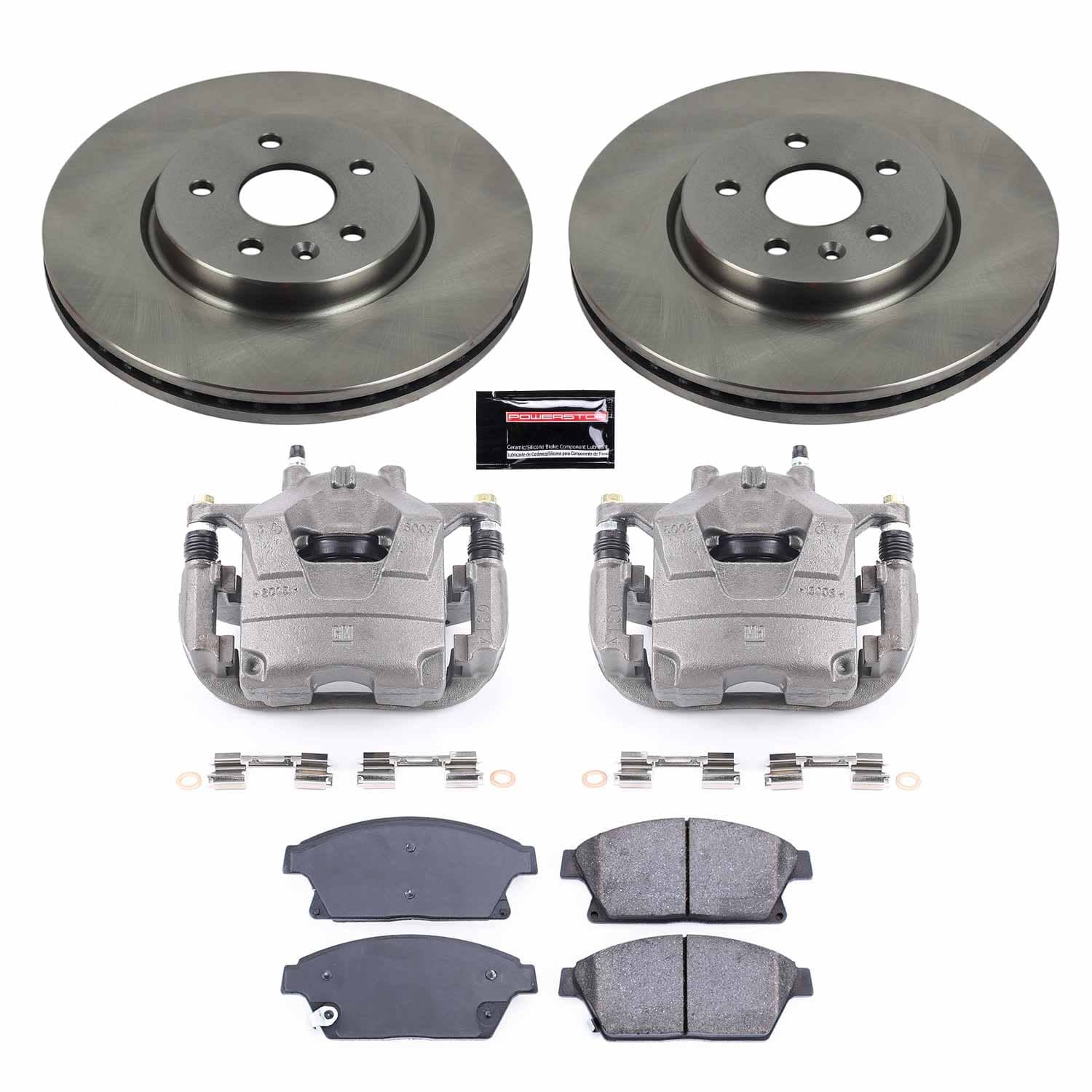 Power Stop - KCOE6996 - Front - Disc Brake Pad/Caliper and Rotor Kit