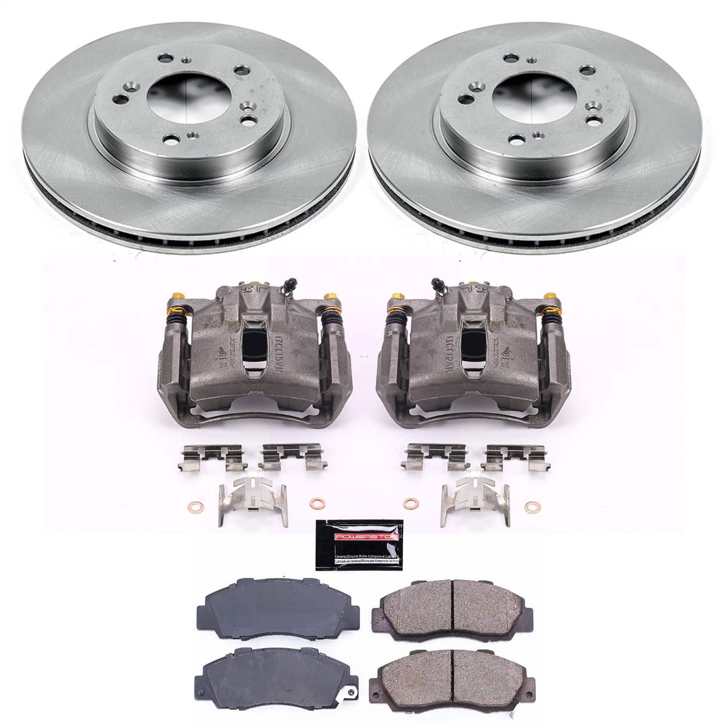 Power Stop - KCOE704A - Front - Disc Brake Pad/Caliper and Rotor Kit