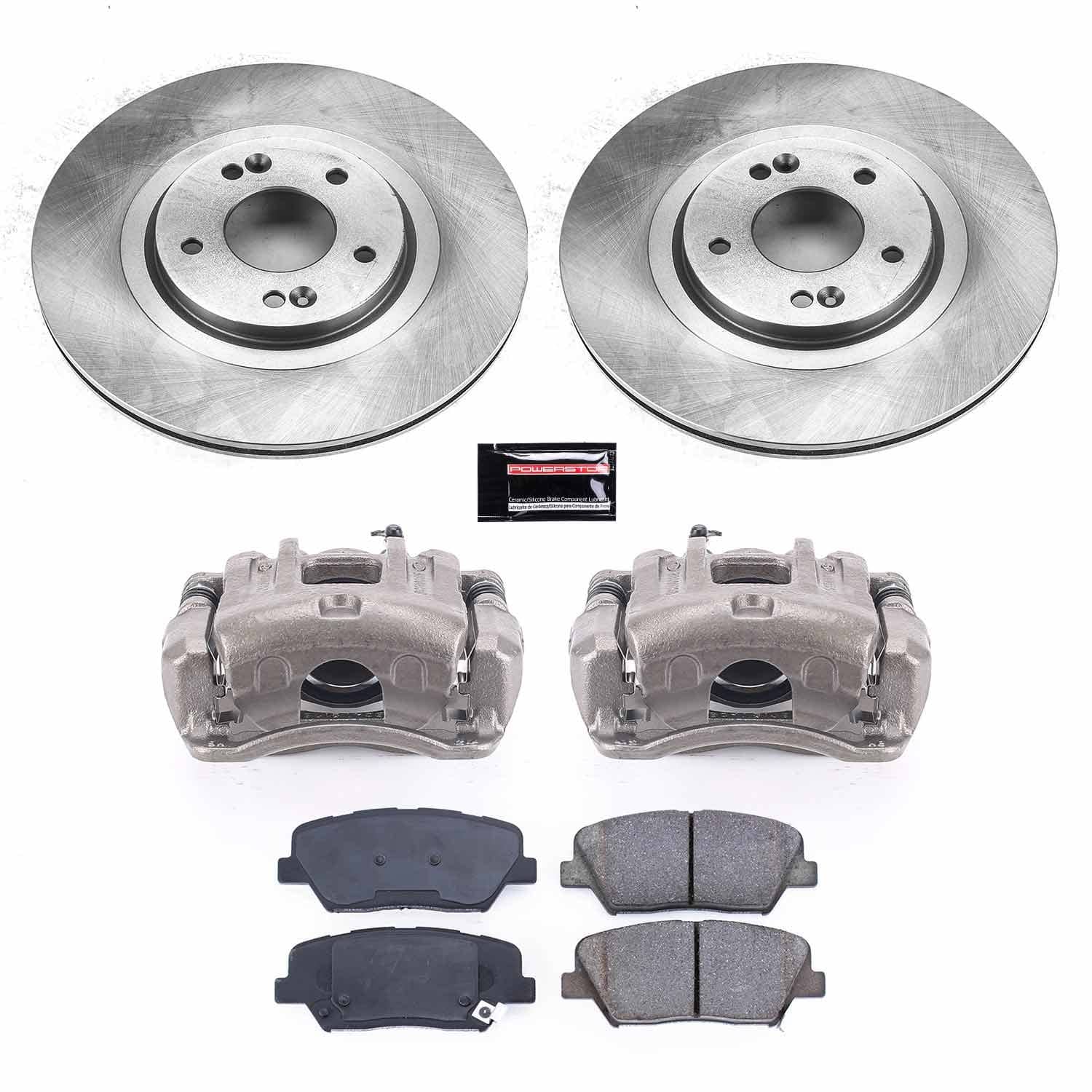 Power Stop - KCOE7064 - Front - Disc Brake Pad/Caliper and Rotor Kit