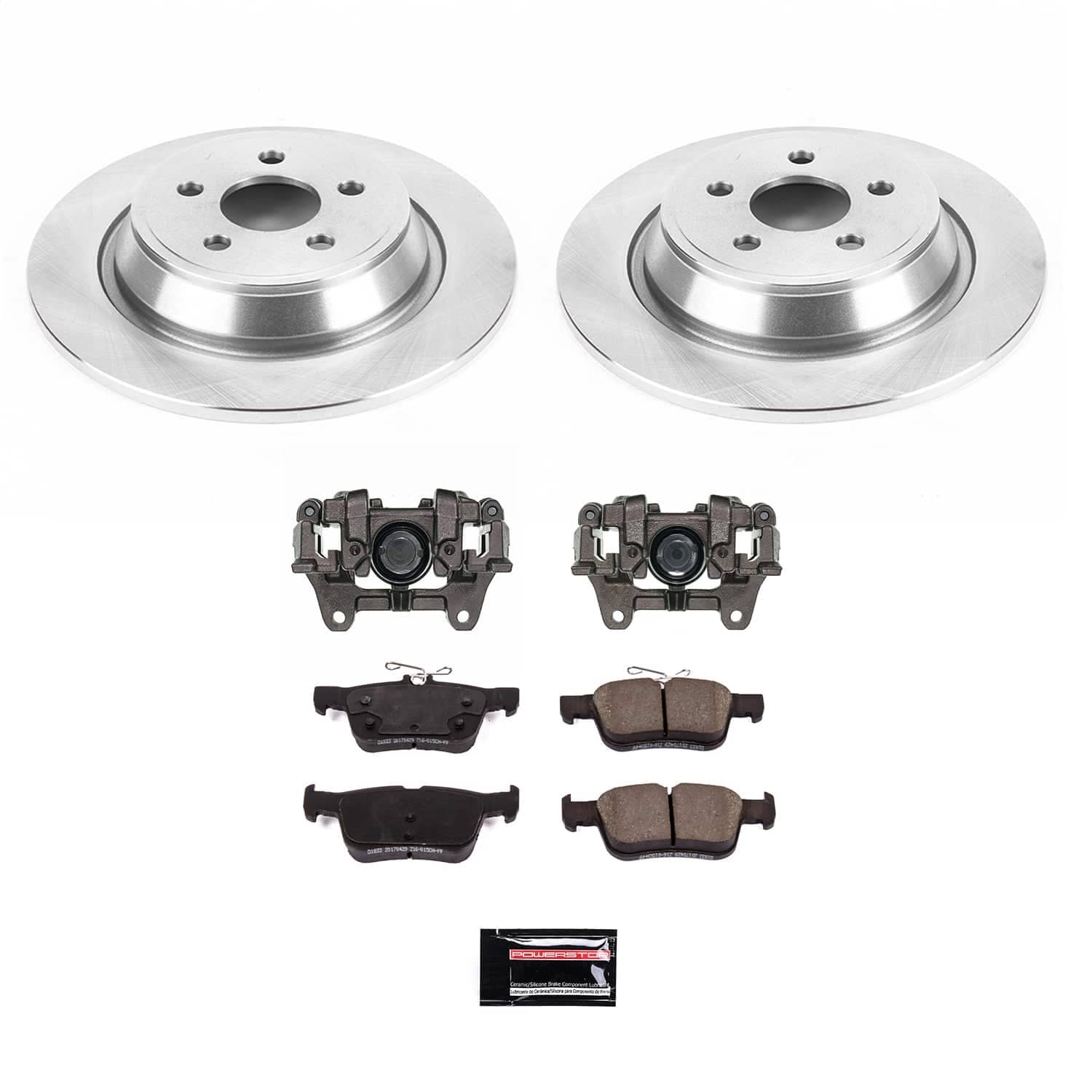 Power Stop - KCOE7417A - Rear - Disc Brake Pad/Caliper and Rotor Kit