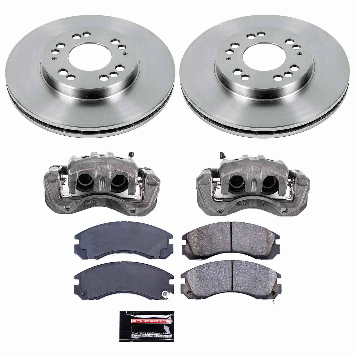 Power Stop - KCOE798A - Front - Disc Brake Pad/Caliper and Rotor Kit