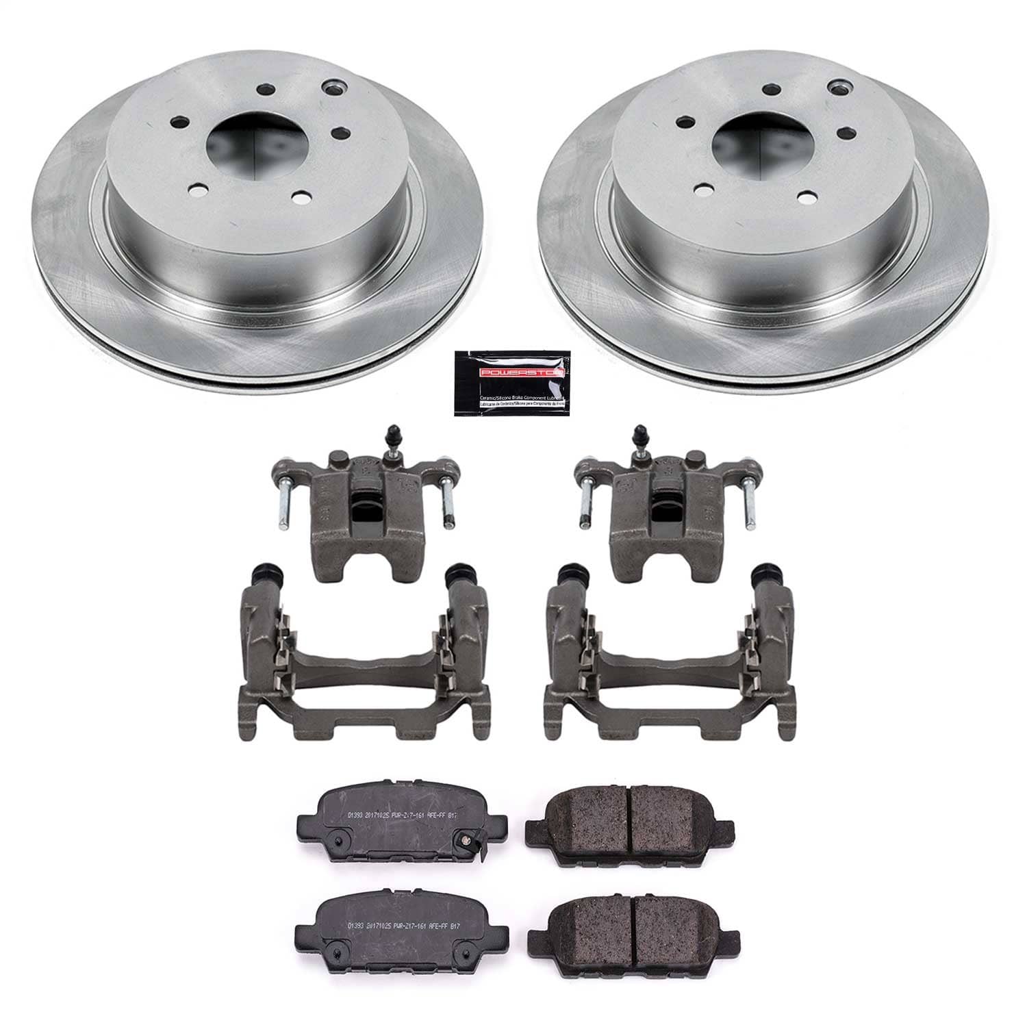 Power Stop - KCOE8021 - Rear - Disc Brake Pad/Caliper and Rotor Kit