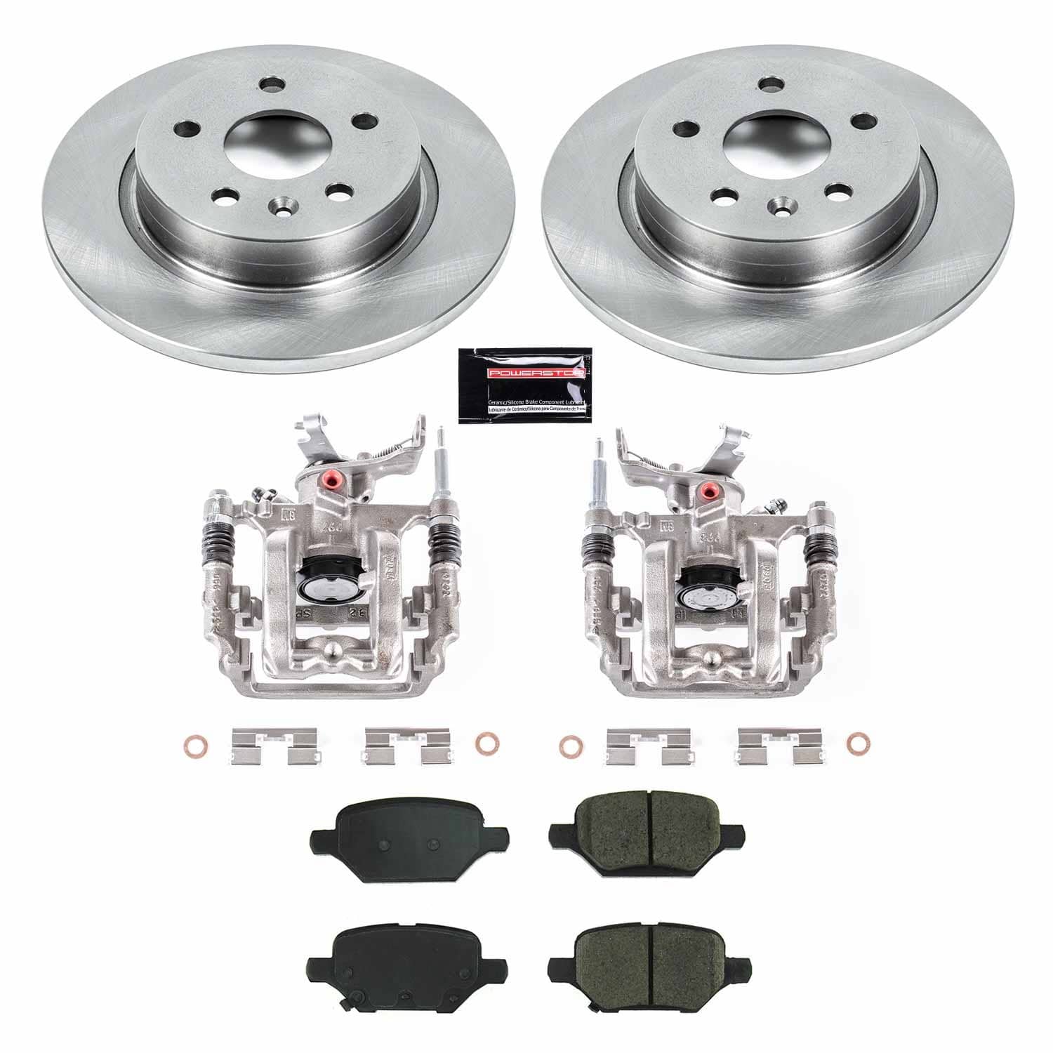 Power Stop - KCOE8488 - Rear - Disc Brake Pad/Caliper and Rotor Kit