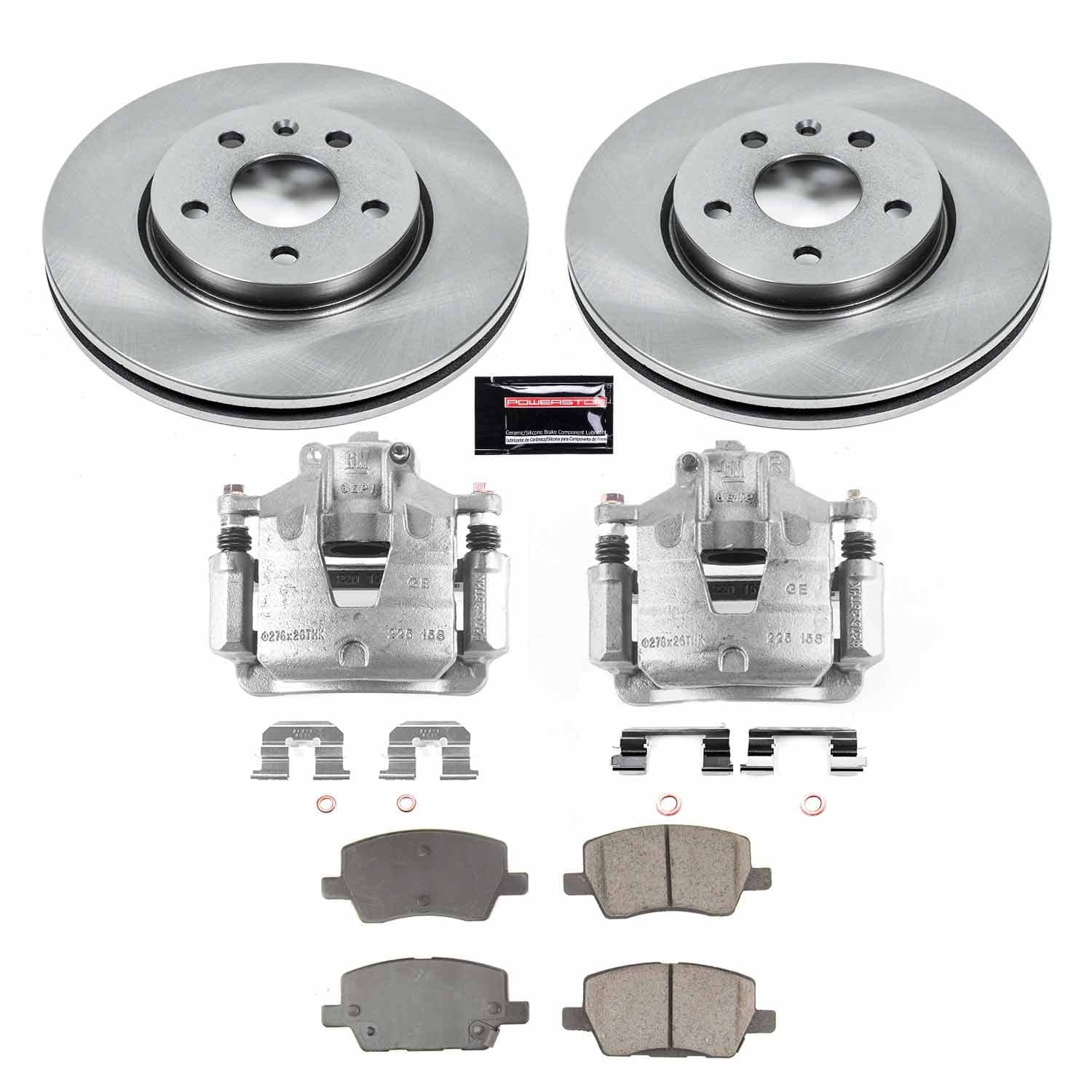 Power Stop - KCOE8635 - Front - Disc Brake Pad/Caliper and Rotor Kit
