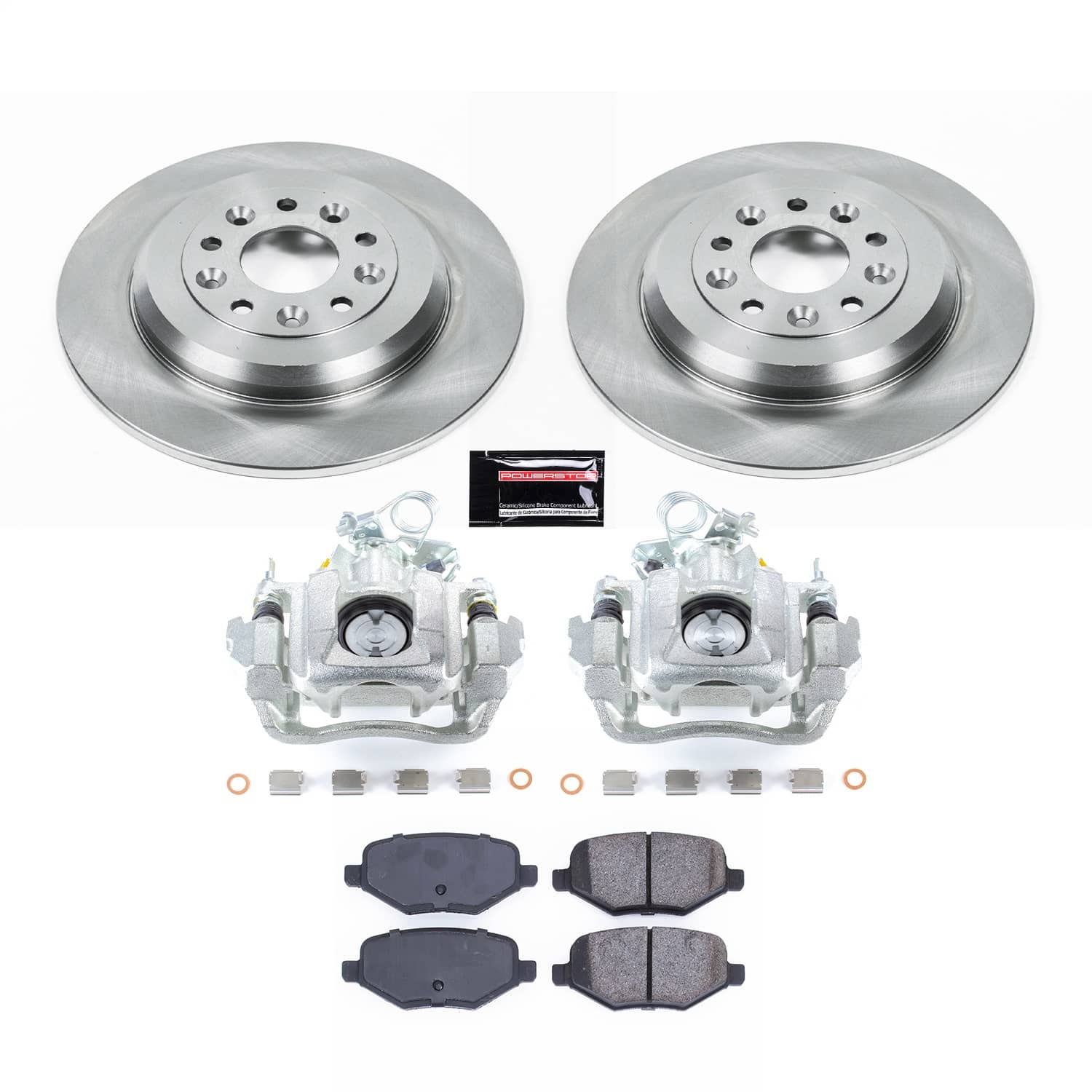 Power Stop - KCOE8846 - Rear - Disc Brake Pad/Caliper and Rotor Kit
