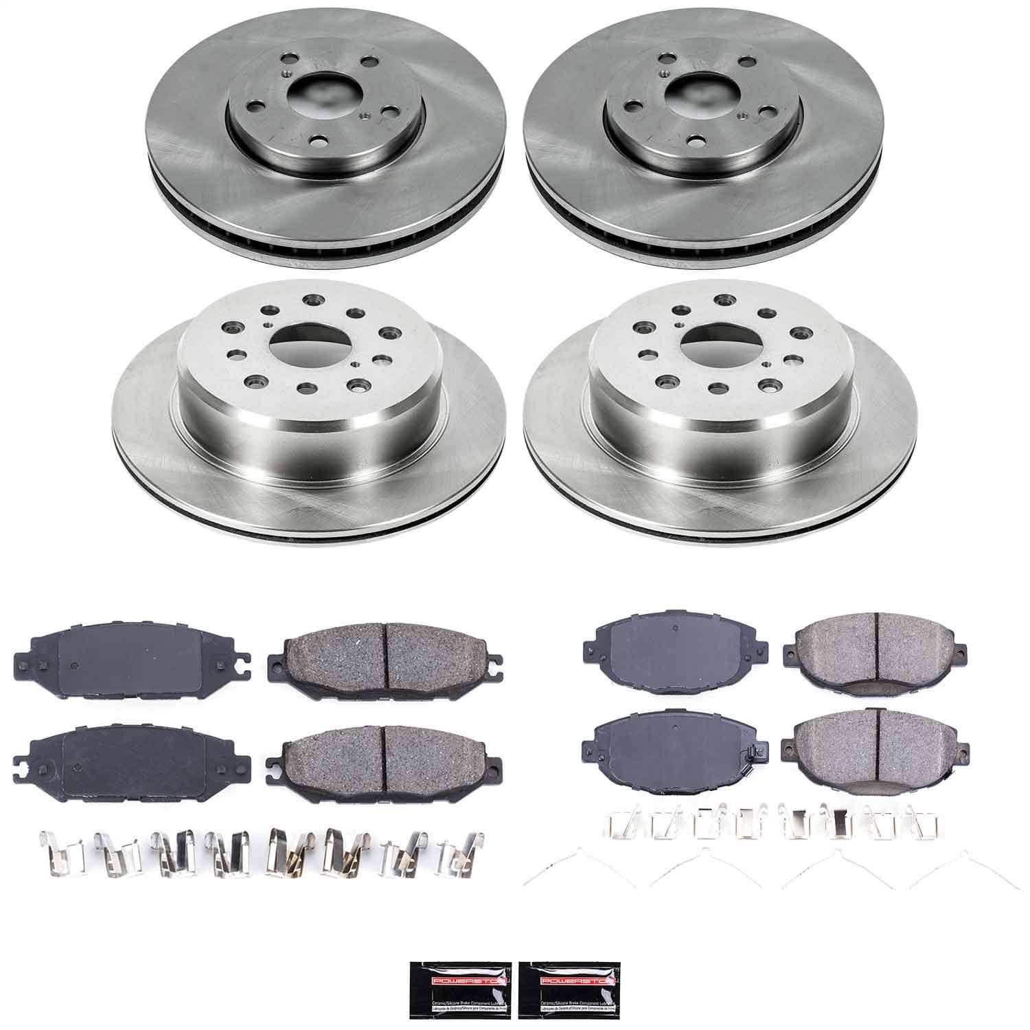 Power Stop - KOE1074 - Front and Rear - Disc Brake Pad and Rotor Kit