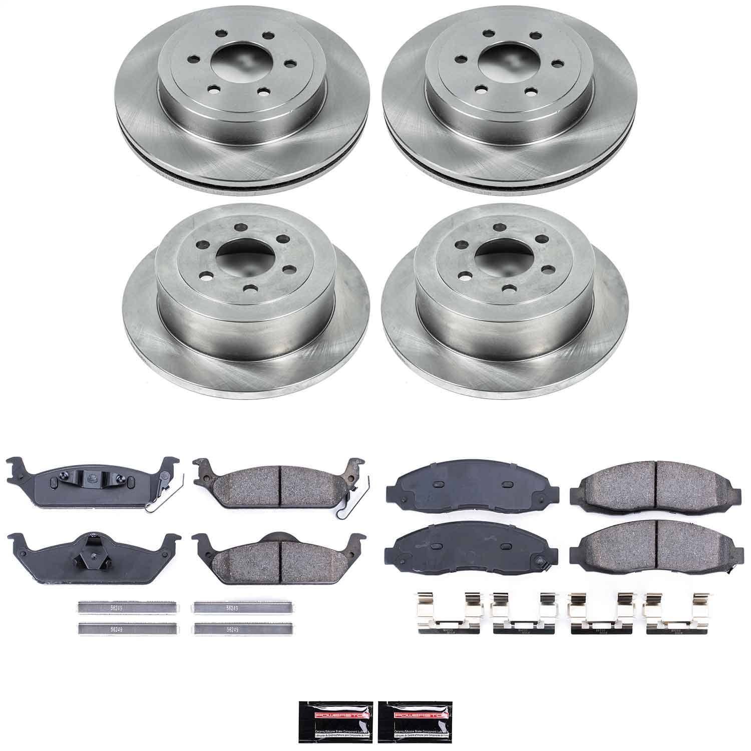 Power Stop - KOE2188 - Front and Rear - Disc Brake Pad and Rotor Kit