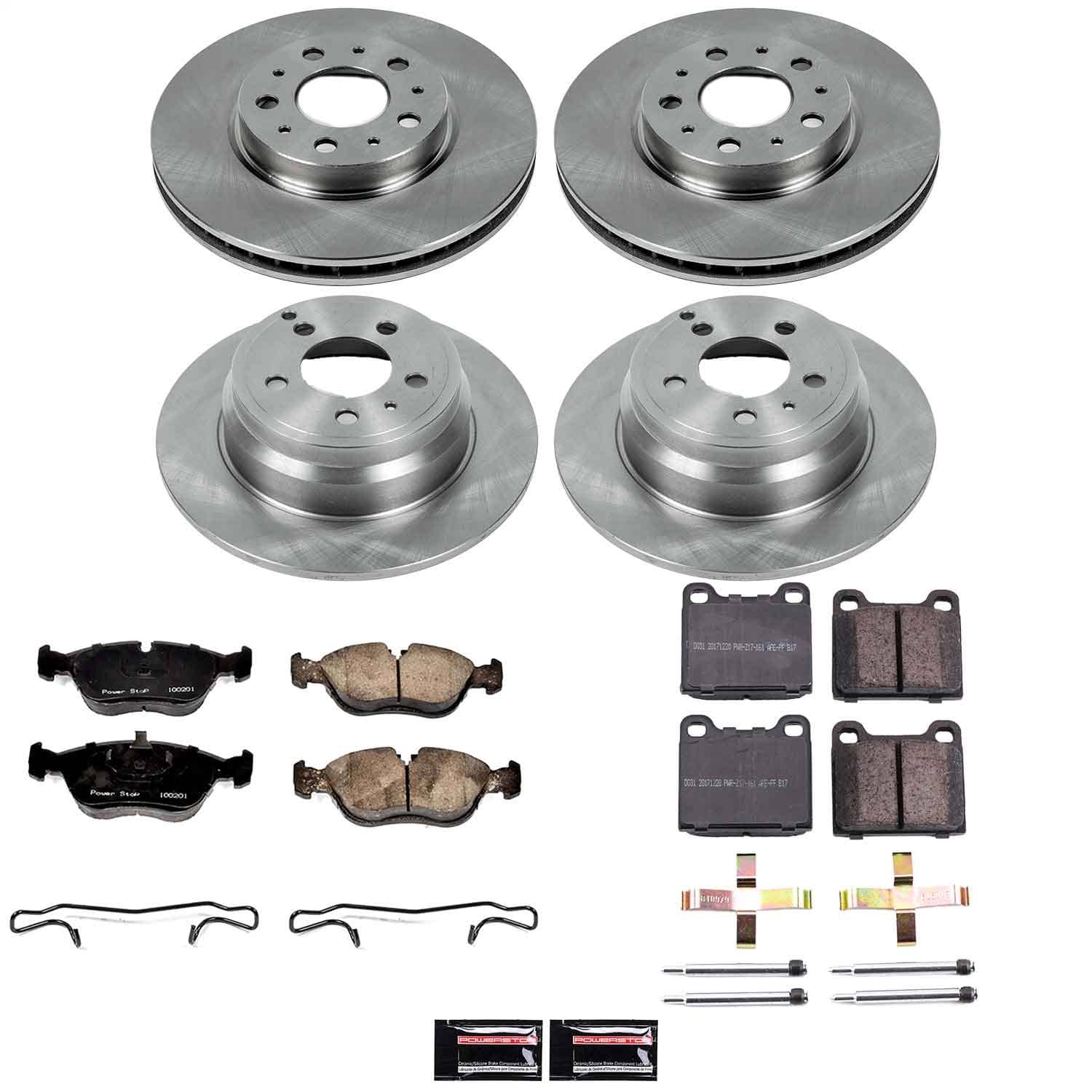Power Stop - KOE2728 - Front and Rear - Disc Brake Pad and Rotor Kit