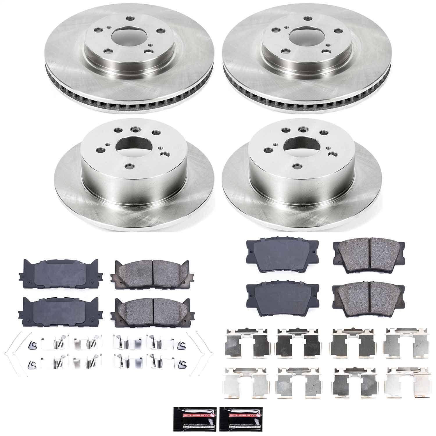 Power Stop - KOE2822 - Front and Rear - Disc Brake Pad and Rotor Kit