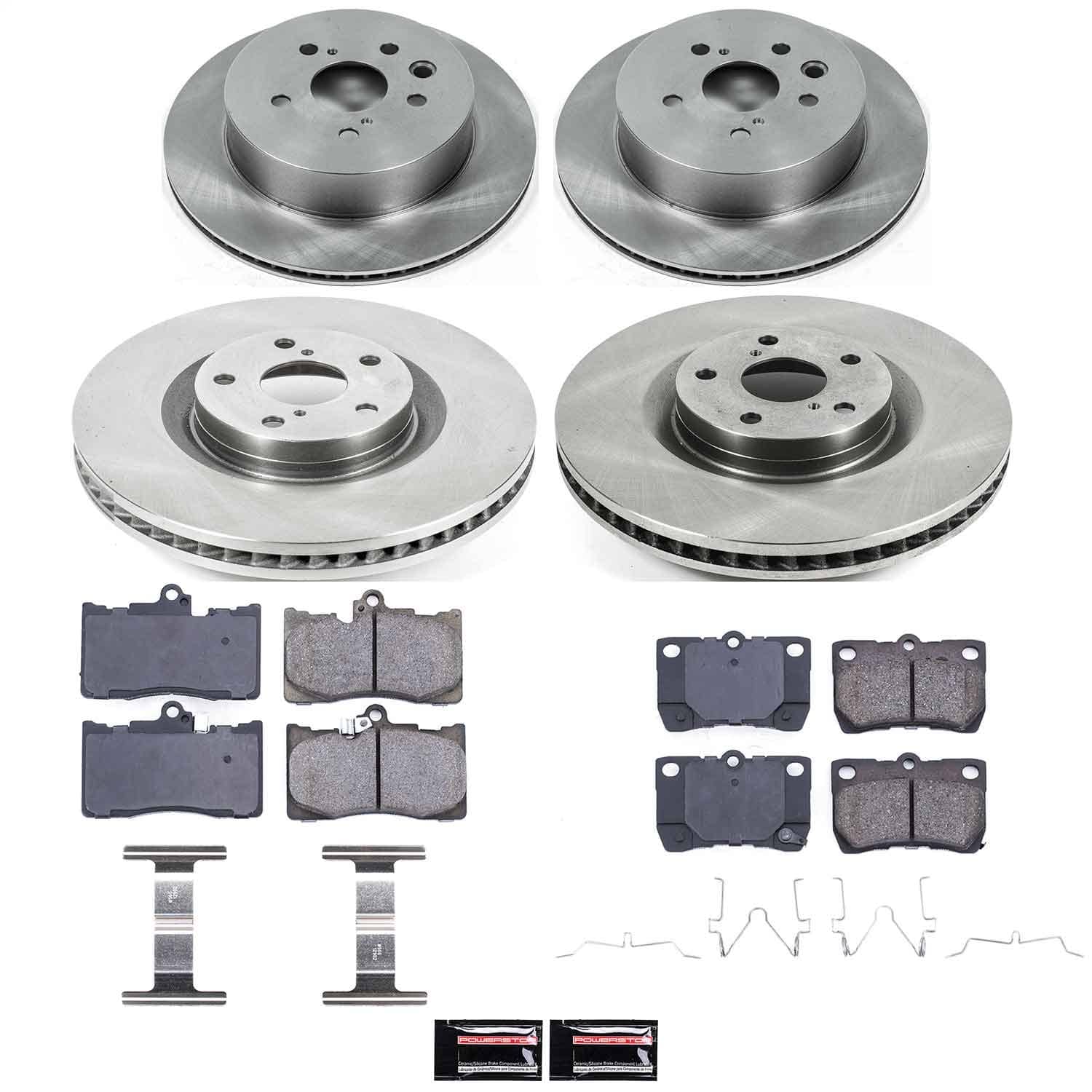 Power Stop - KOE5869 - Front and Rear - Disc Brake Pad and Rotor Kit