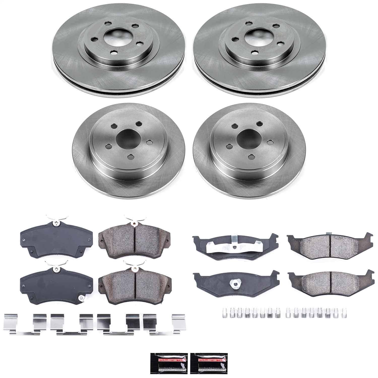 Power Stop - KOE6180 - Front and Rear - Disc Brake Pad and Rotor Kit