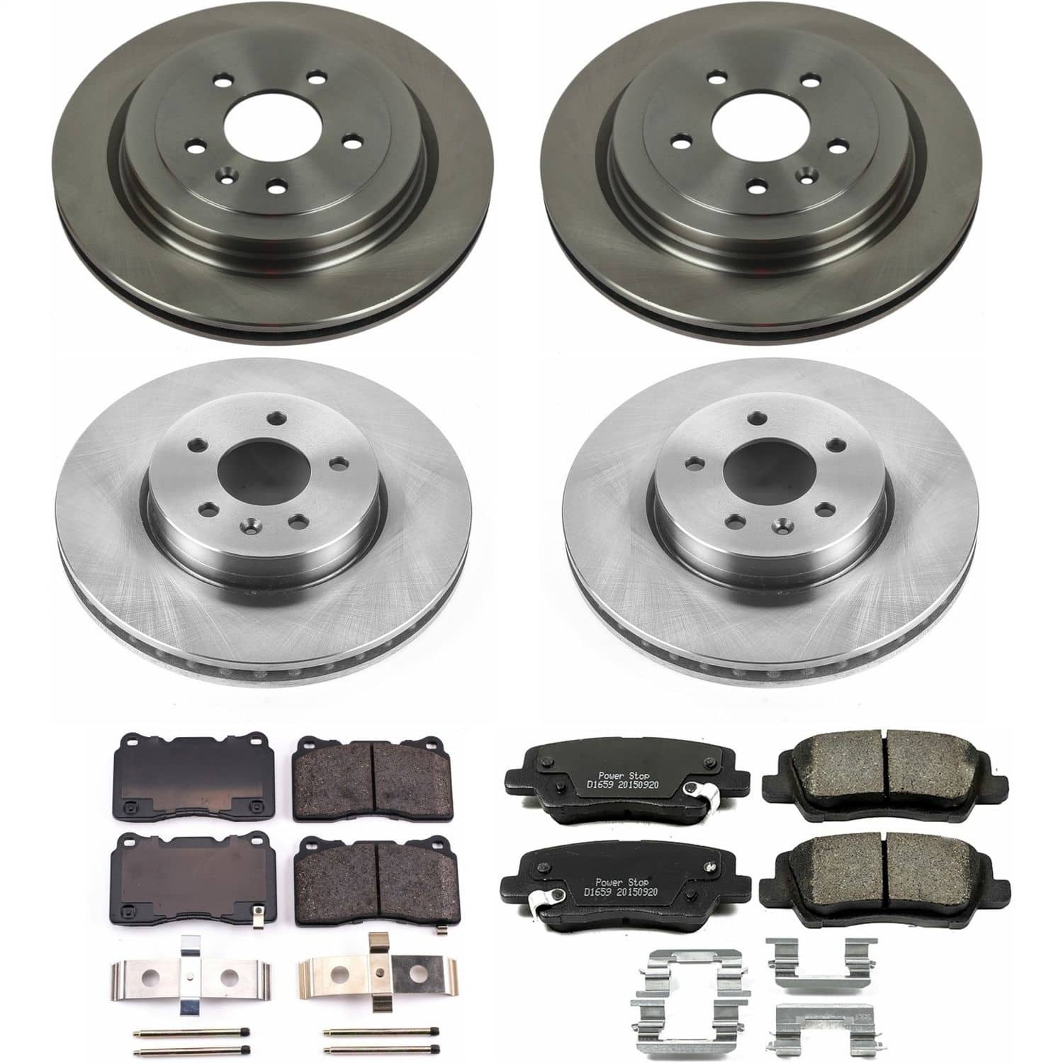 Power Stop - KOE6390 - Front and Rear - Disc Brake Pad and Rotor Kit