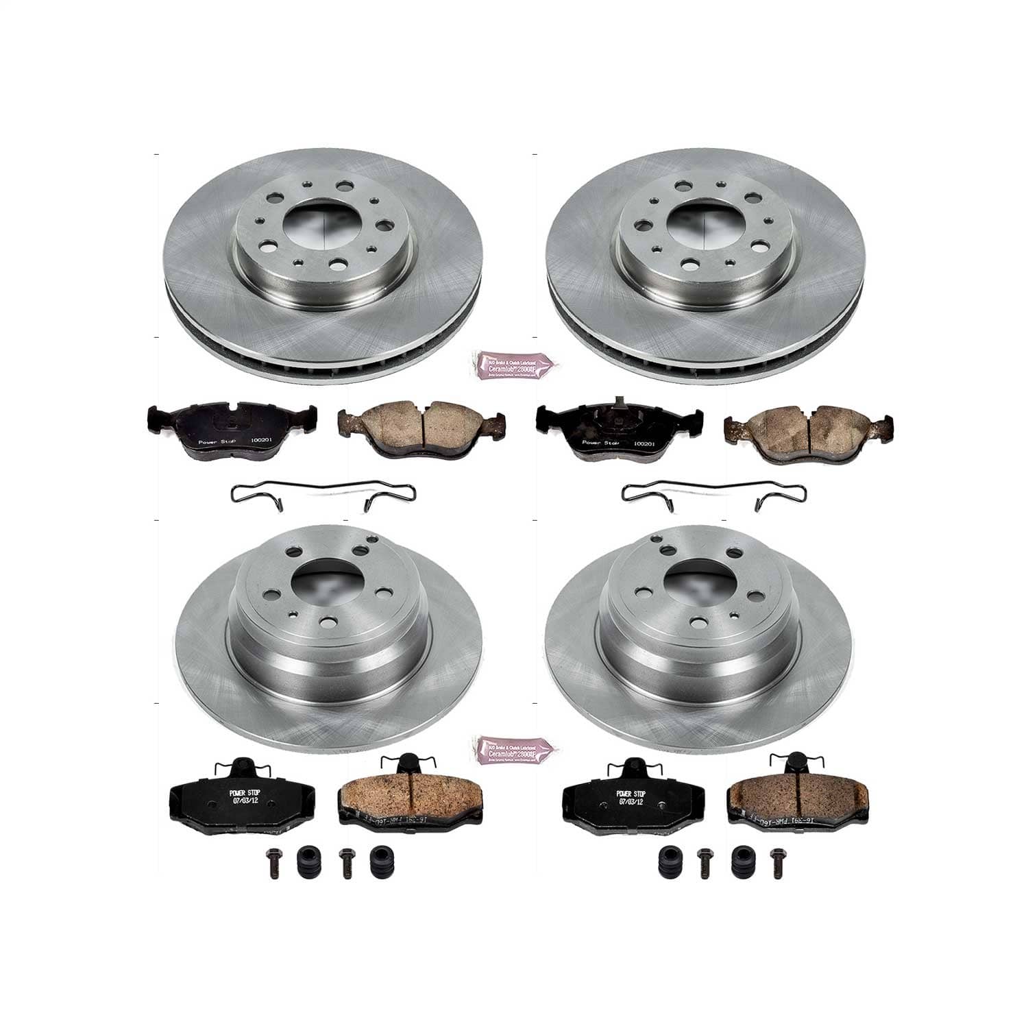 Power Stop - KOE7498 - Front and Rear - Disc Brake Pad and Rotor Kit