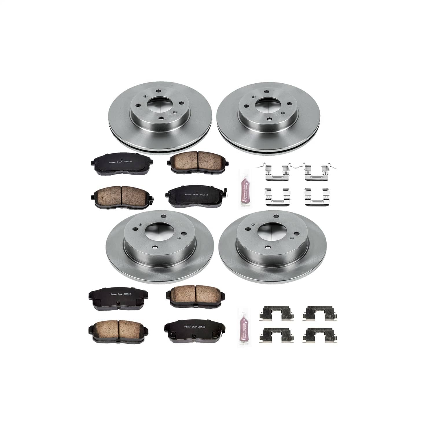 Power Stop - KOE751 - Front and Rear - Disc Brake Pad and Rotor Kit