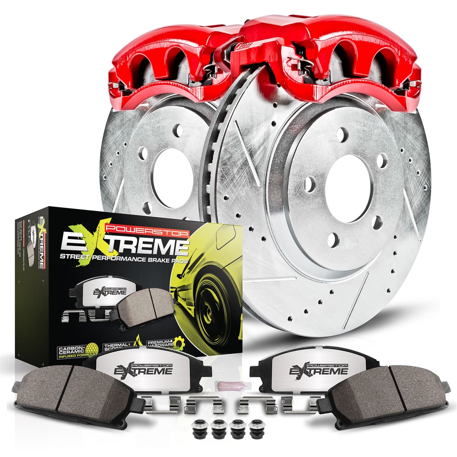 Power Stop - KC098A-26 - Rear - Disc Brake Pad/Caliper and Rotor Kit image 1