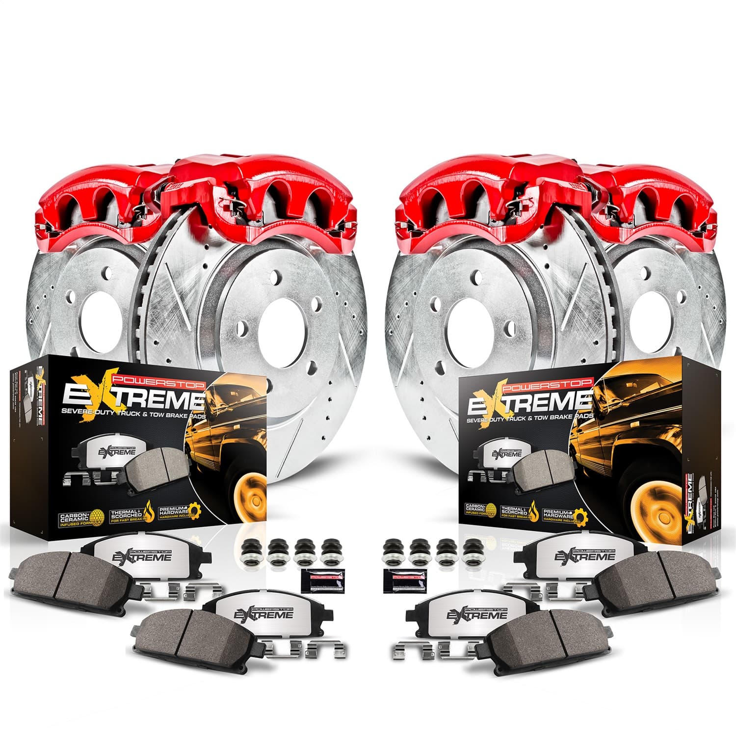 Power Stop - KC1944A-36 - Front and Rear - Disc Brake Pad/Caliper and Rotor Kit image 2