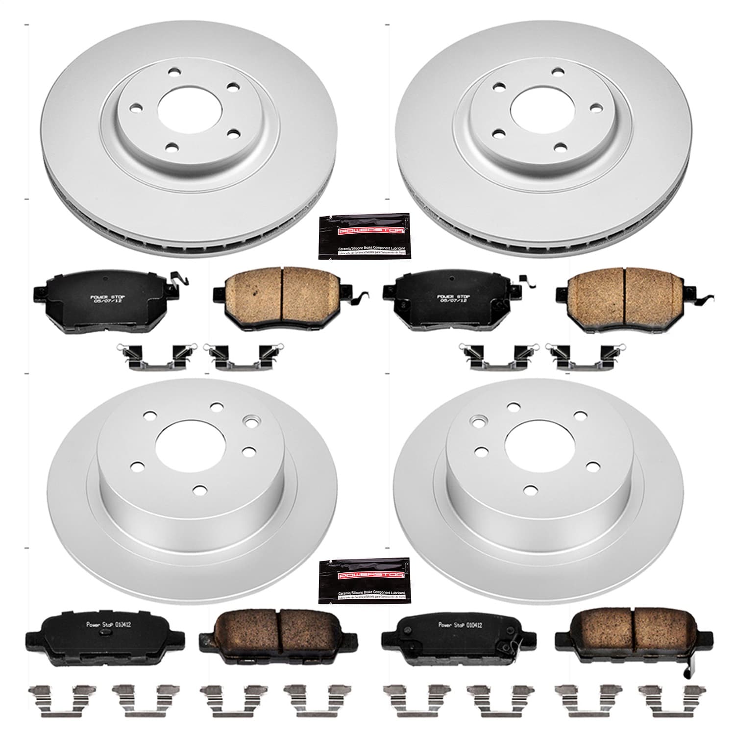 Power Stop - CRK092 - Front and Rear - Disc Brake Pad and Rotor Kit image 1