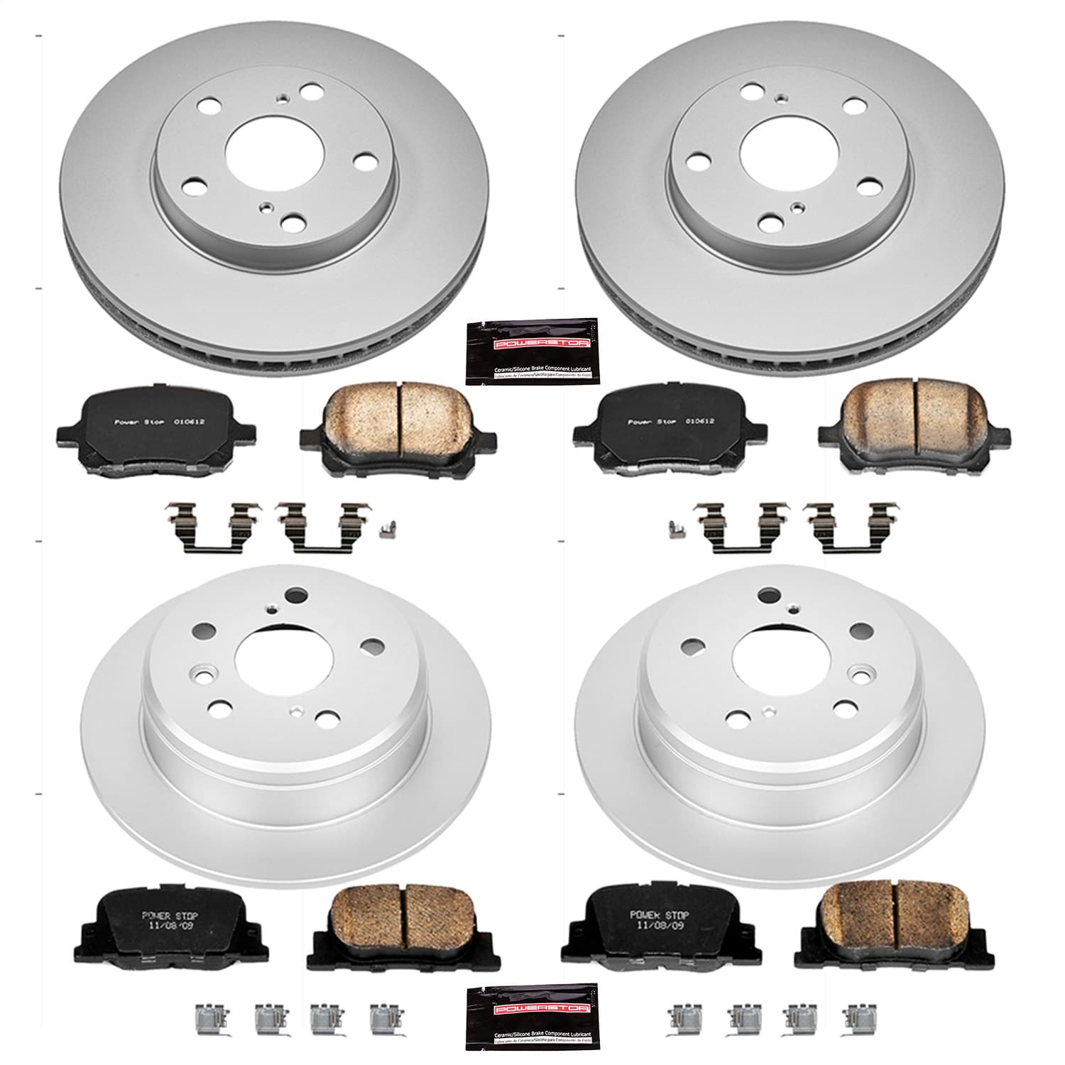 Power Stop - CRK1061 - Front and Rear - Disc Brake Pad and Rotor Kit image 1