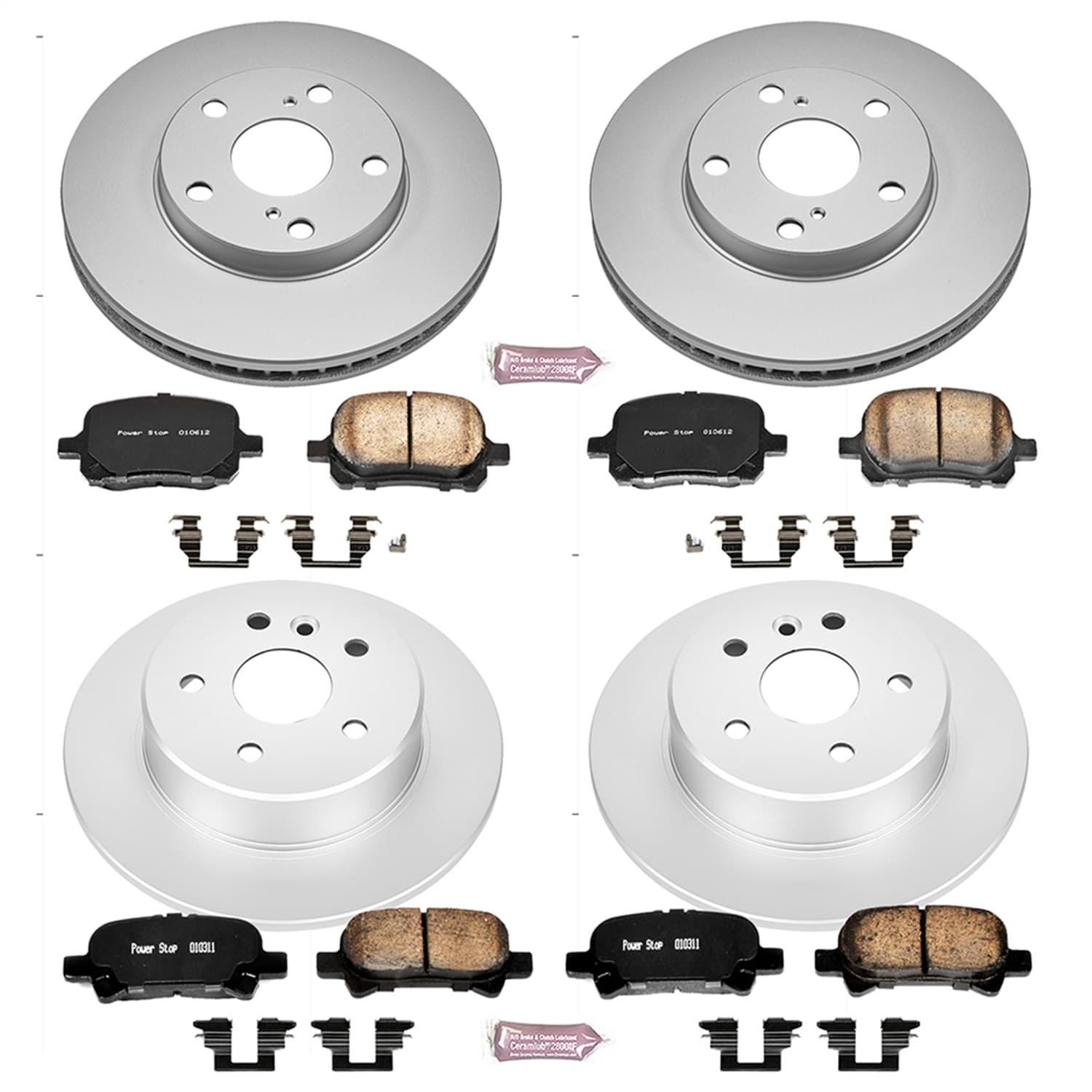 Power Stop - CRK1063 - Front and Rear - Disc Brake Pad and Rotor Kit image 1