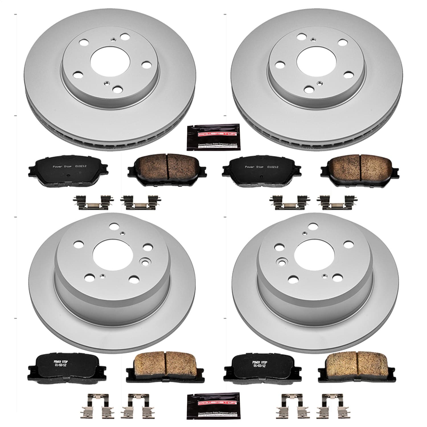 Power Stop - CRK1066 - Front and Rear - Disc Brake Pad and Rotor Kit image 1