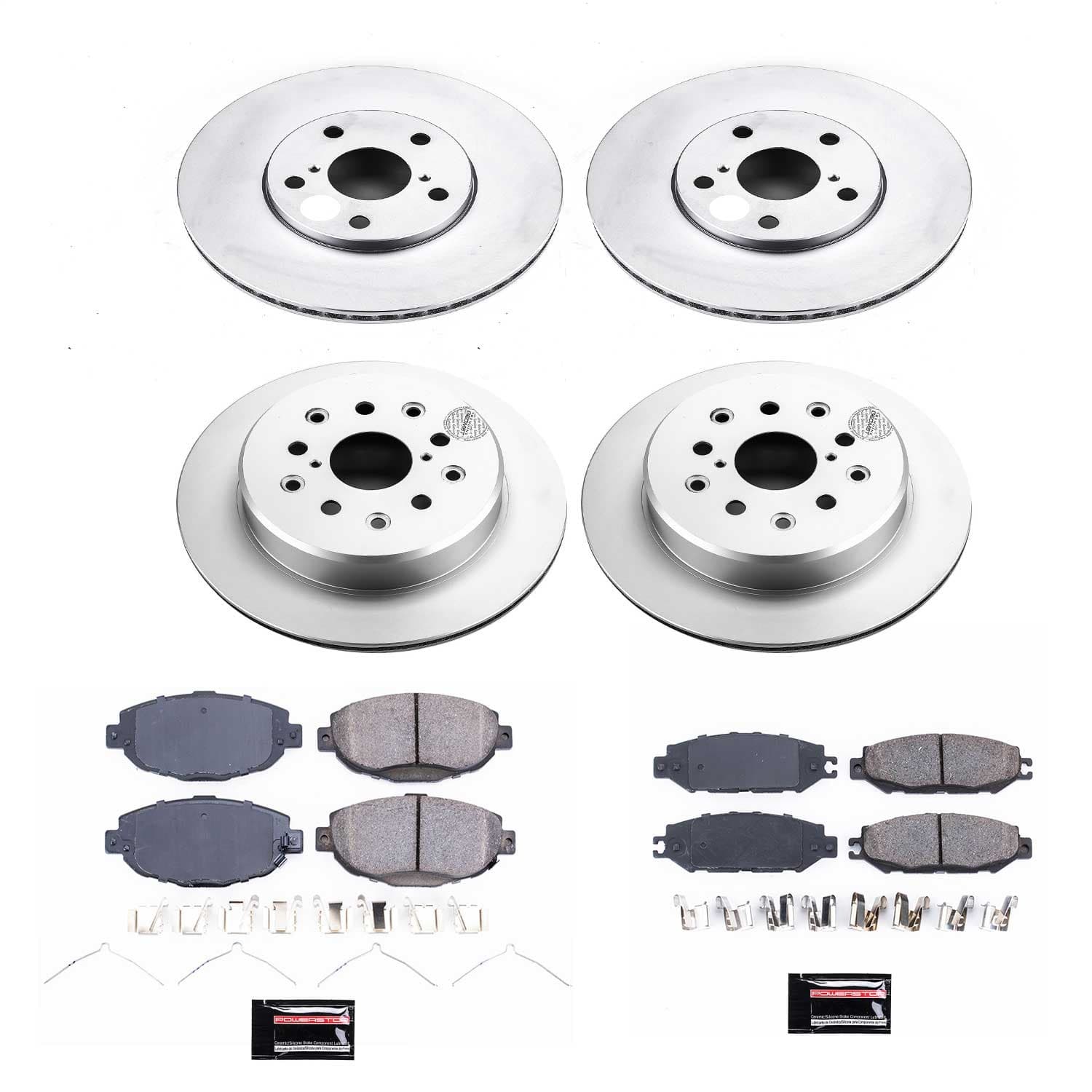 Power Stop - CRK1074 - Front and Rear - Disc Brake Pad and Rotor Kit image 1