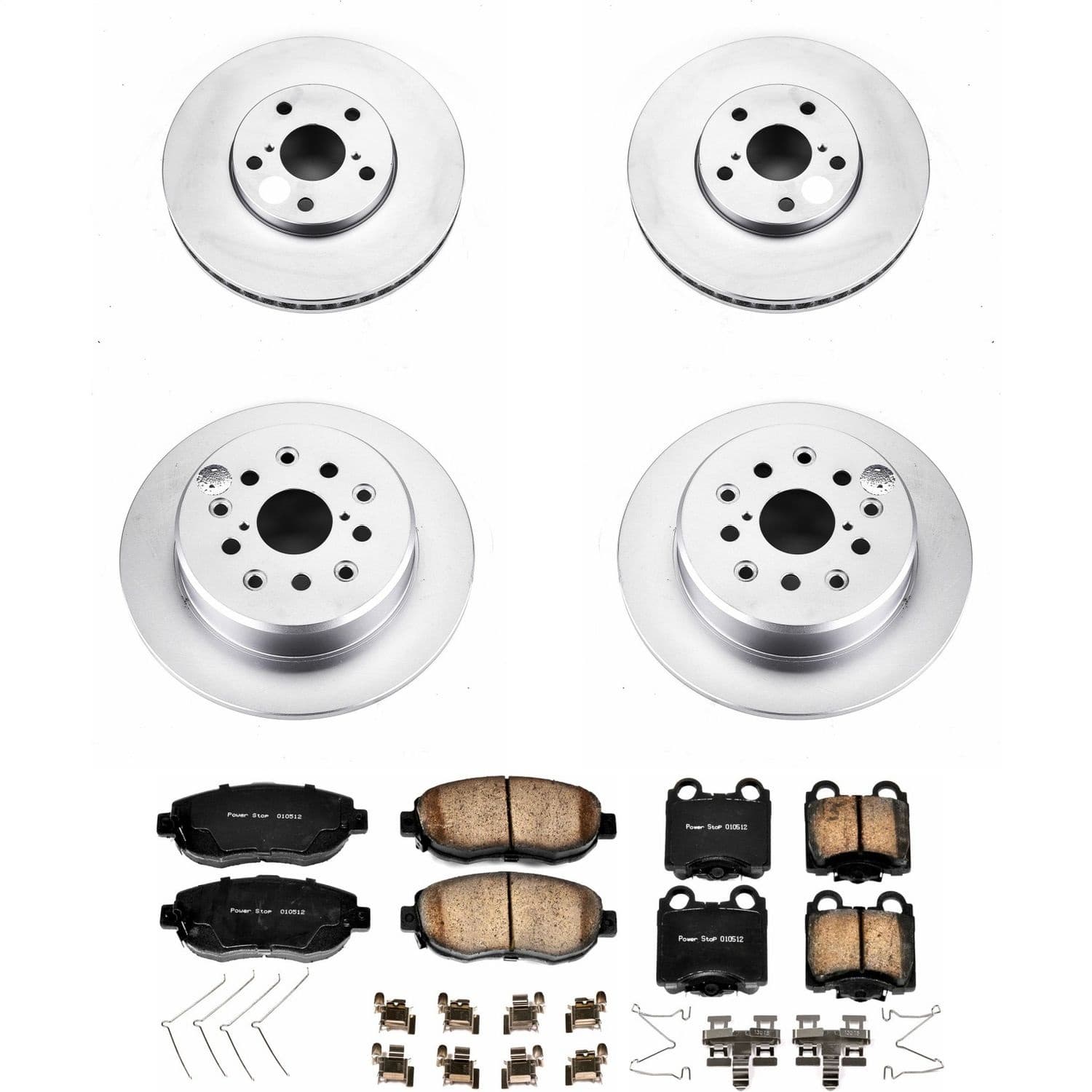 Power Stop - CRK1079 - Front and Rear - Disc Brake Pad and Rotor Kit image 1