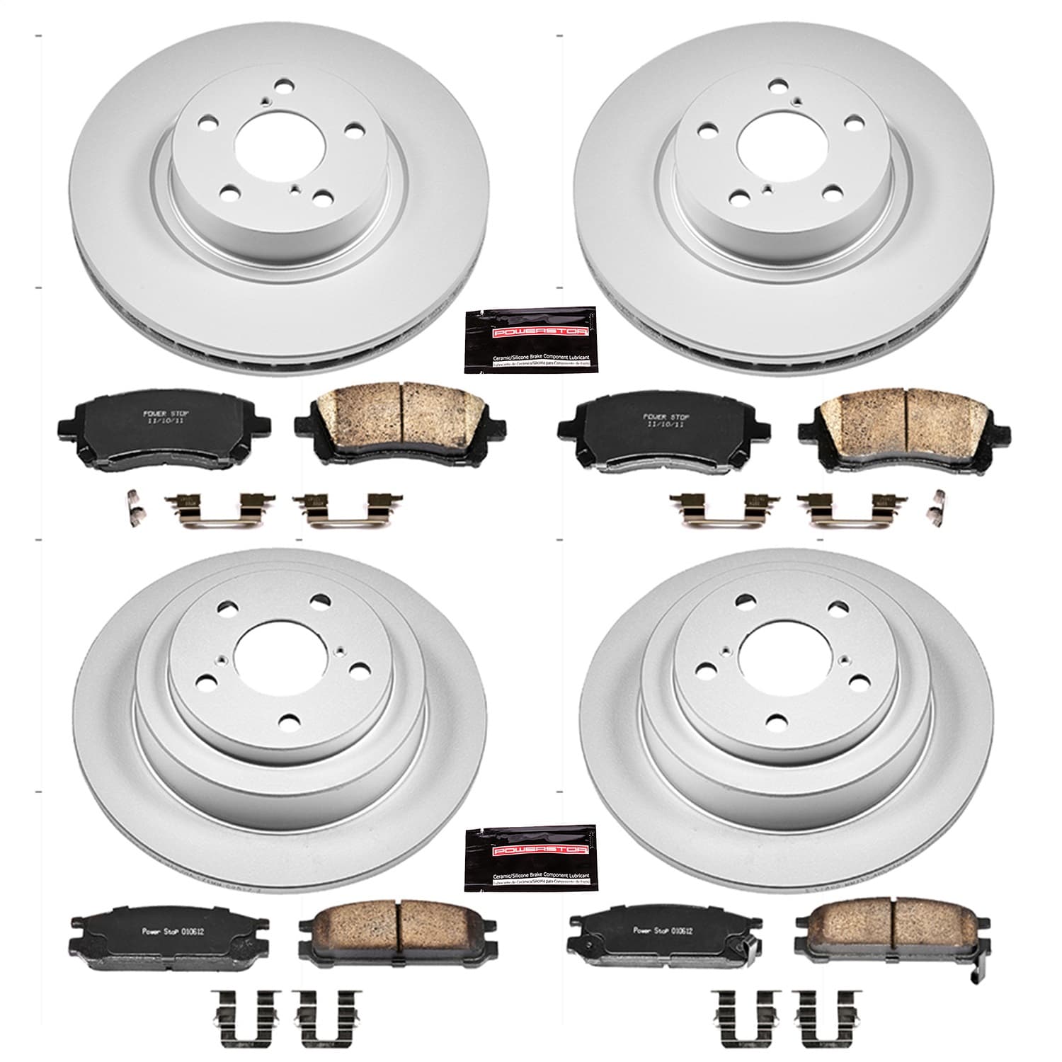 Power Stop - CRK1121 - Front and Rear - Disc Brake Pad and Rotor Kit image 1