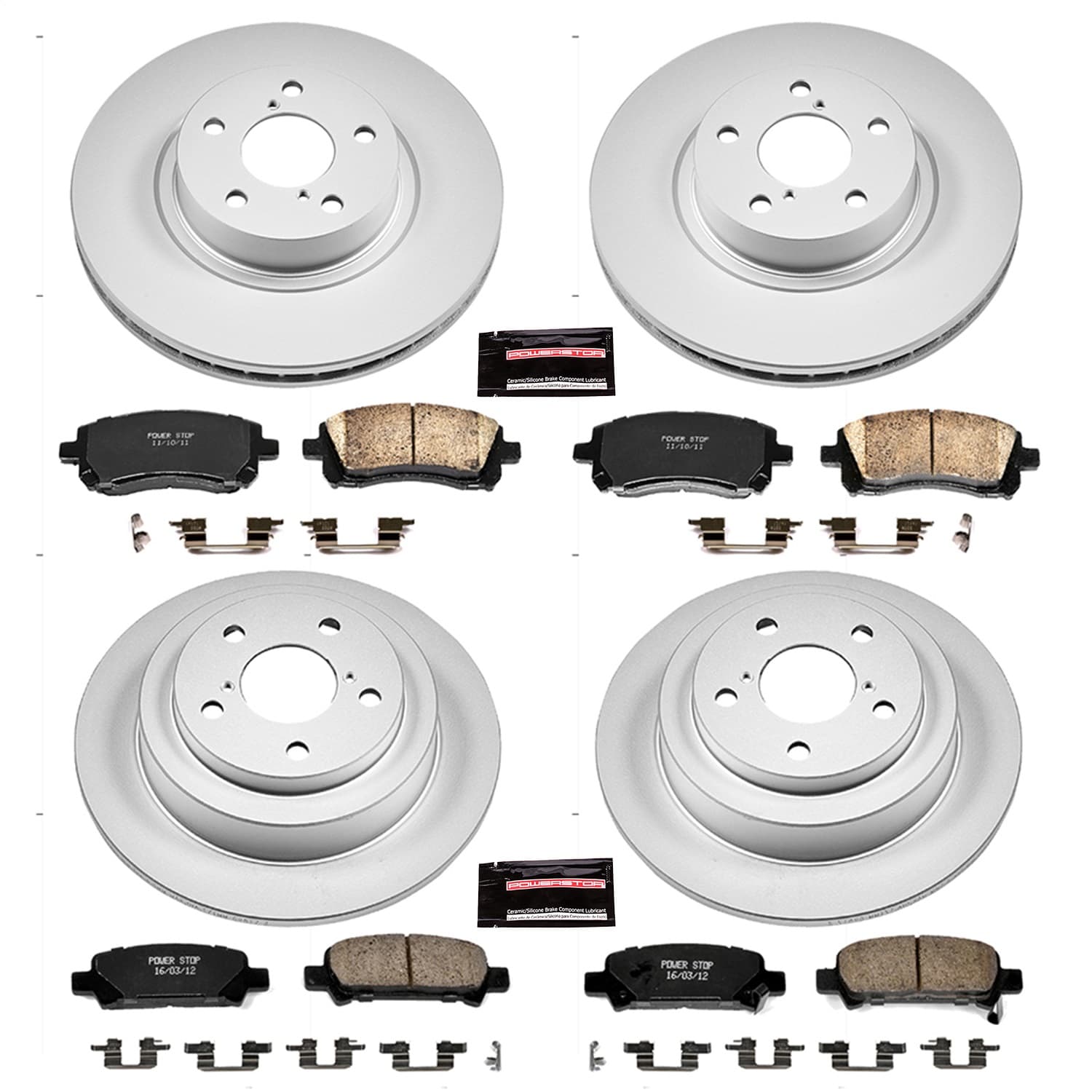Power Stop - CRK1122 - Front and Rear - Disc Brake Pad and Rotor Kit image 1