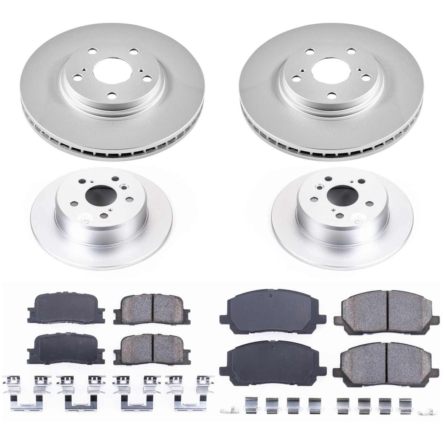 Power Stop - CRK1140 - Front and Rear - Disc Brake Pad and Rotor Kit image 1