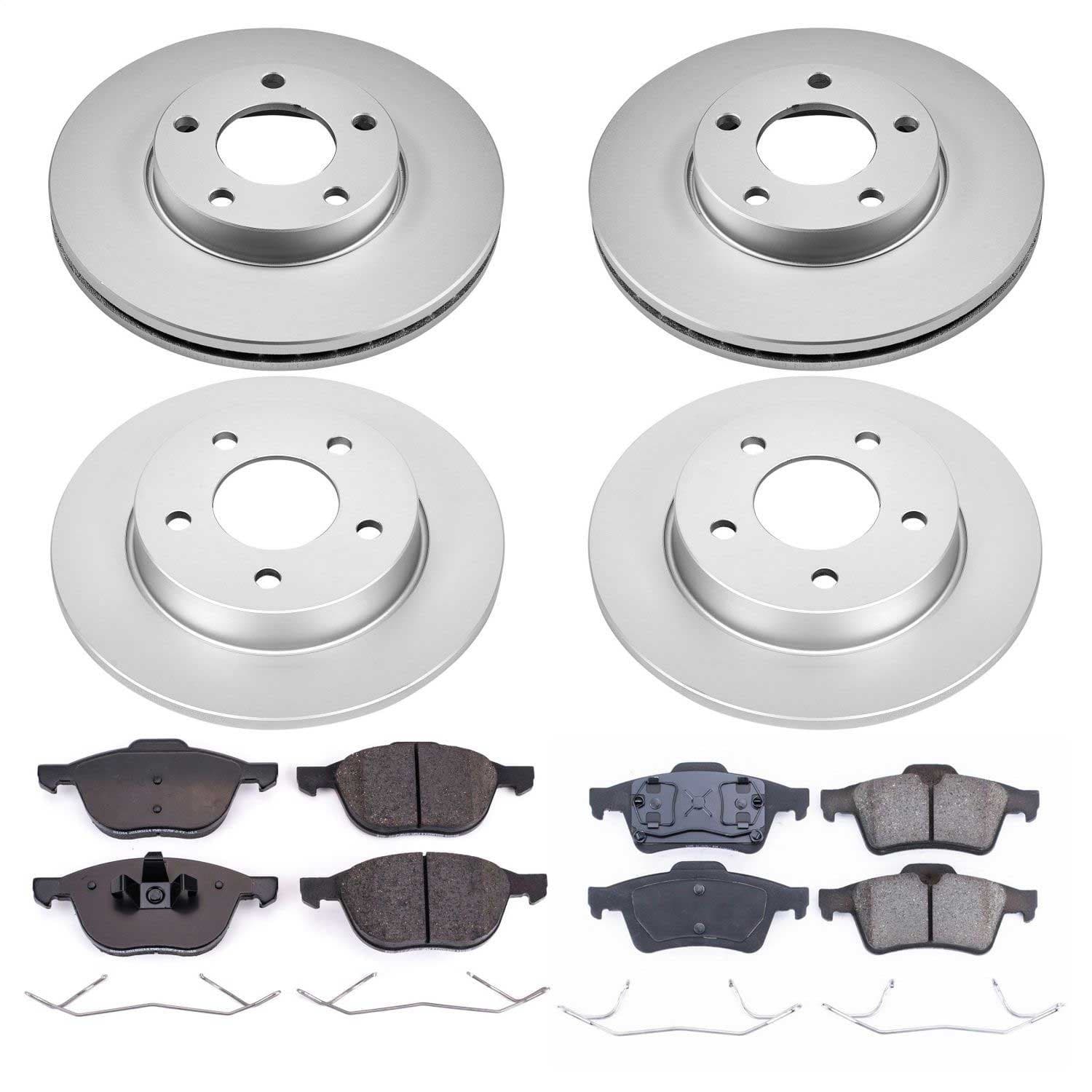 Power Stop - CRK122 - Front and Rear - Disc Brake Pad and Rotor Kit image 1