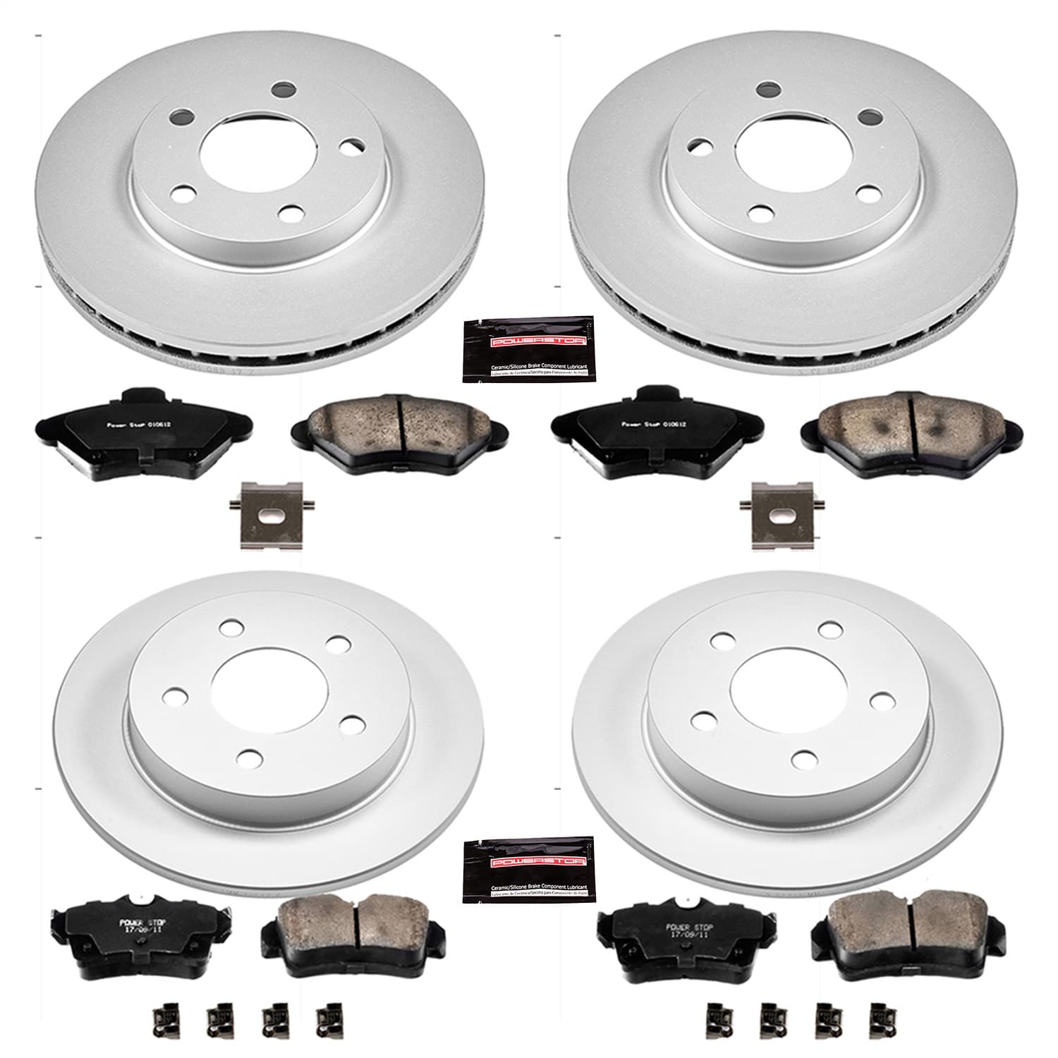 Power Stop - CRK1300 - Front and Rear - Disc Brake Pad and Rotor Kit image 1