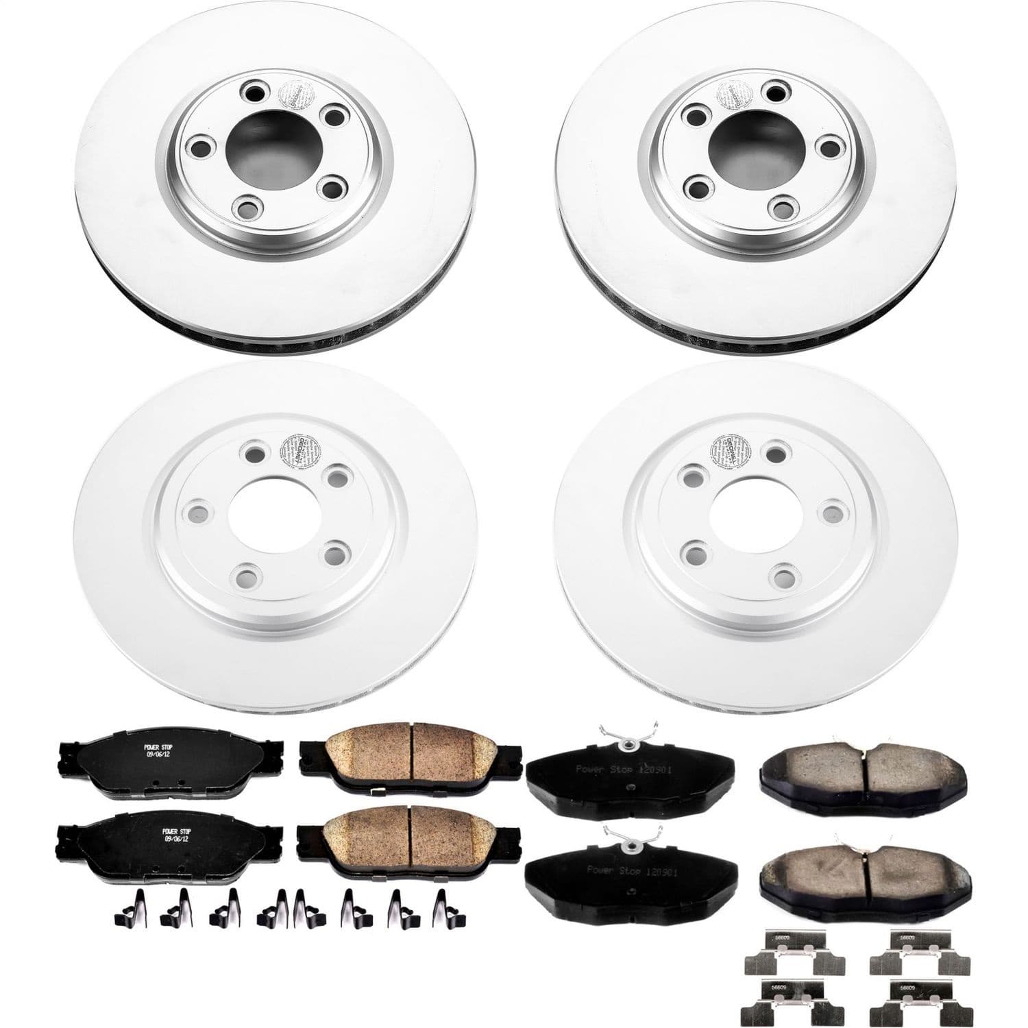Power Stop - CRK1355 - Front and Rear - Disc Brake Pad and Rotor Kit image 1