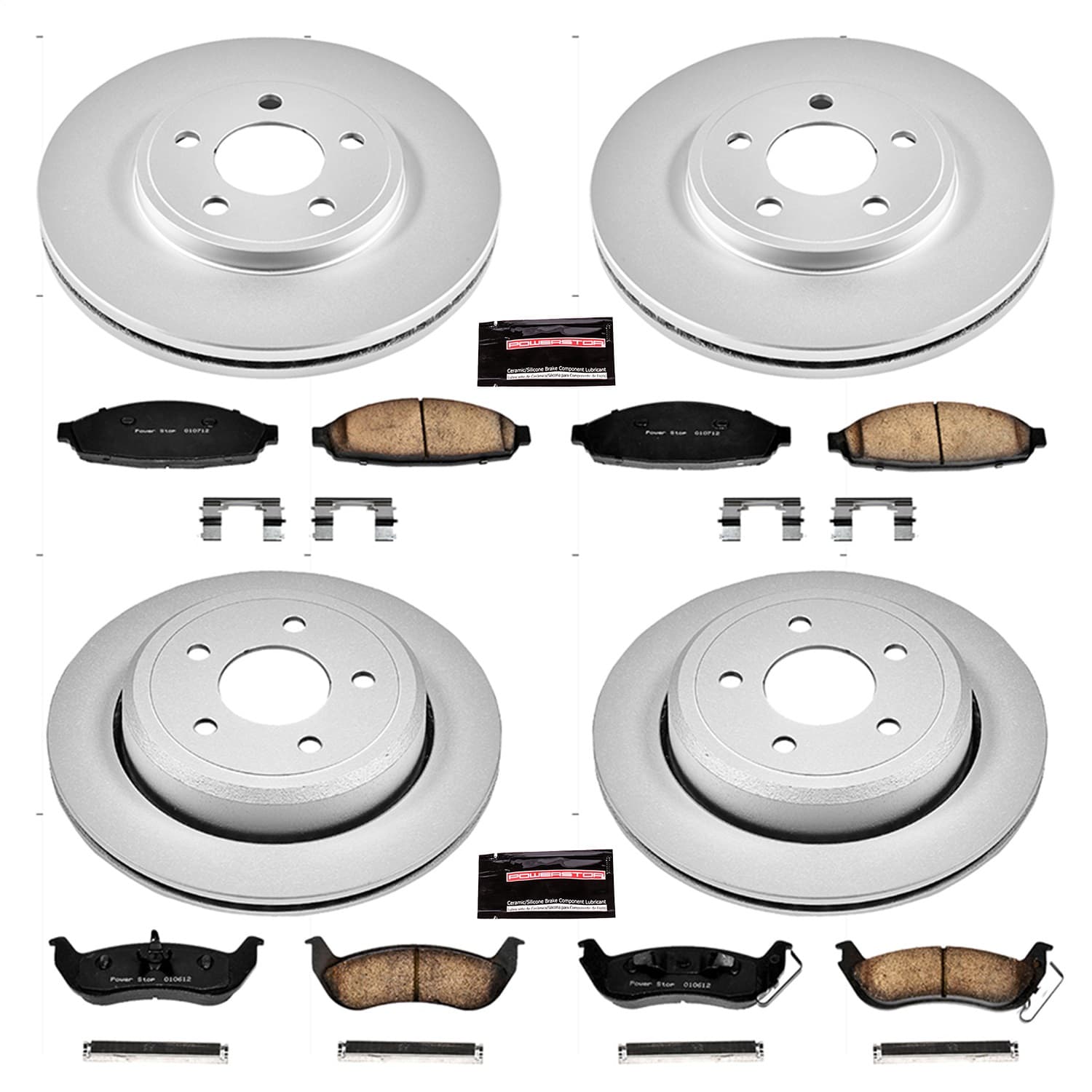 Power Stop - CRK1365 - Front and Rear - Disc Brake Pad and Rotor Kit image 1