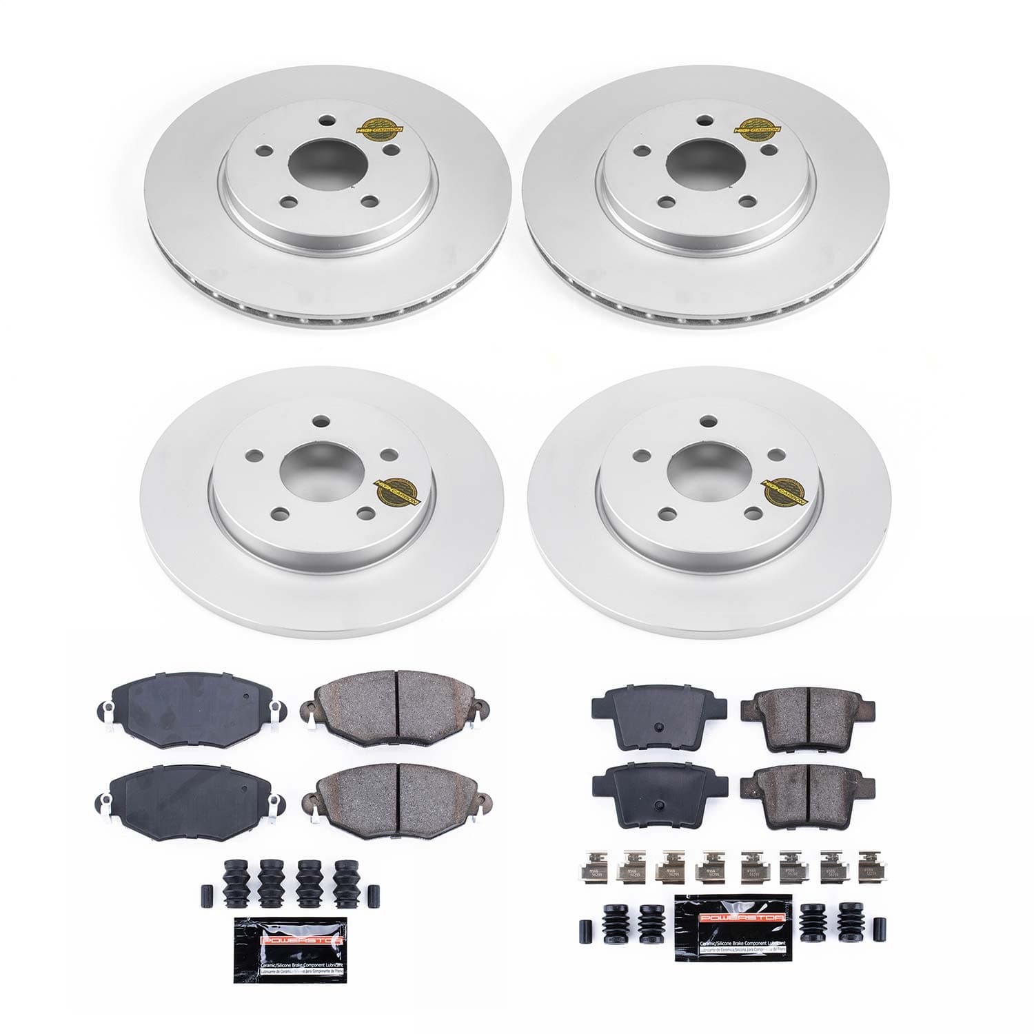 Power Stop - CRK1374 - Front and Rear - Disc Brake Pad and Rotor Kit image 1