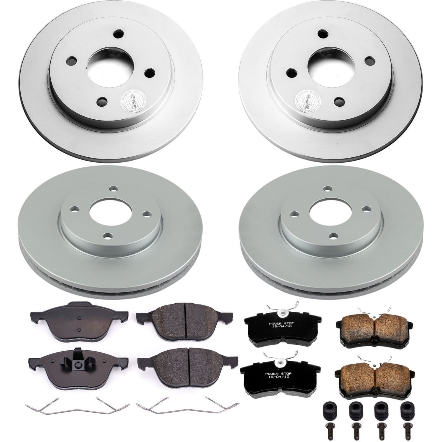 Power Stop - CRK1378 - Front and Rear - Disc Brake Pad and Rotor Kit image 1