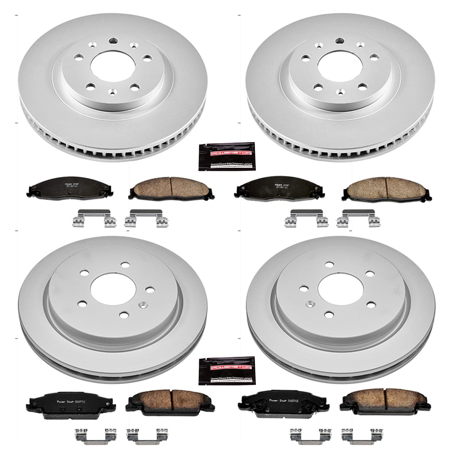 Power Stop - CRK1420 - Front and Rear - Disc Brake Pad and Rotor Kit image 1