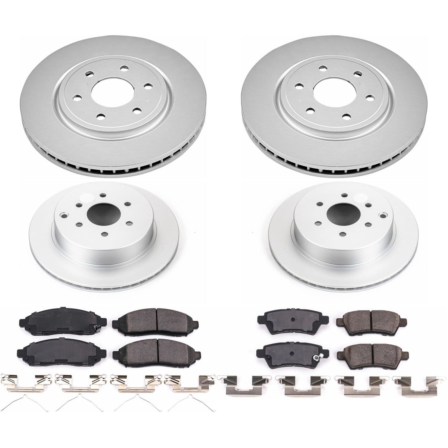 Power Stop - CRK144 - Front and Rear - Disc Brake Pad and Rotor Kit image 1