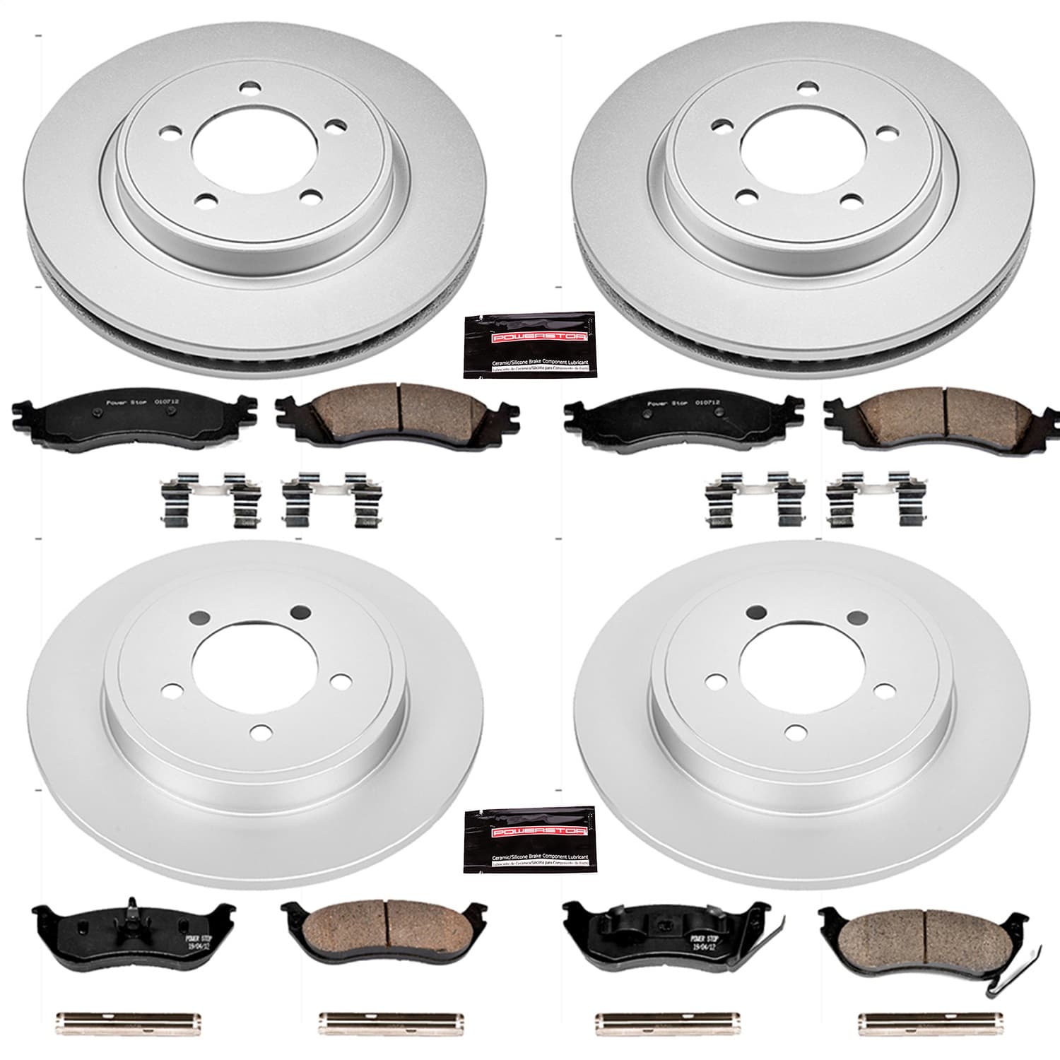Power Stop - CRK1443 - Front and Rear - Disc Brake Pad and Rotor Kit image 1
