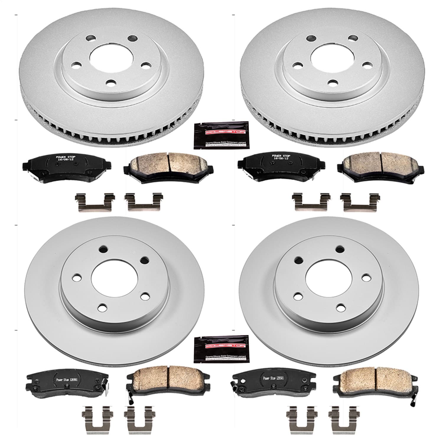 Power Stop - CRK1543 - Front and Rear - Disc Brake Pad and Rotor Kit image 1