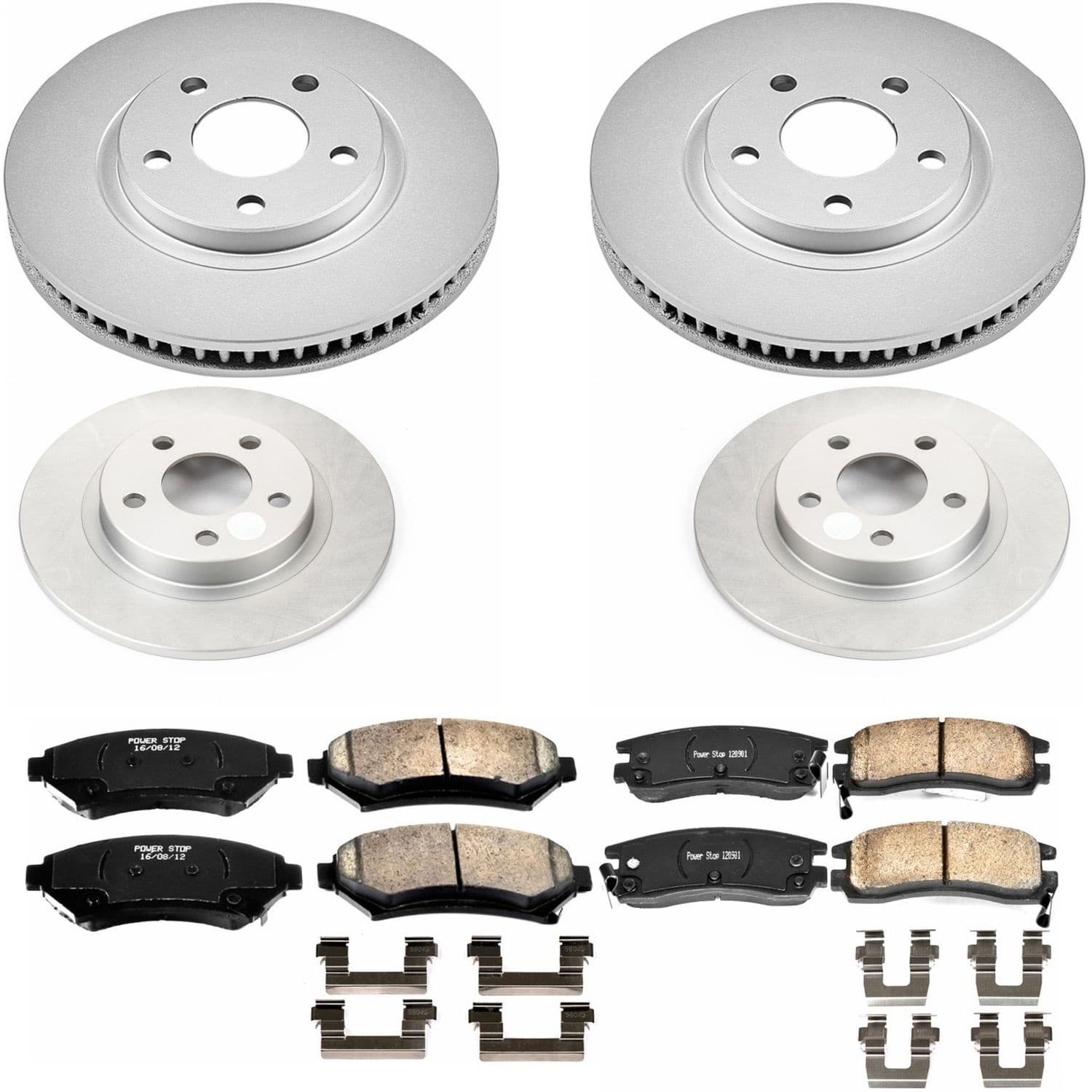 Power Stop - CRK1545 - Front and Rear - Disc Brake Pad and Rotor Kit image 1