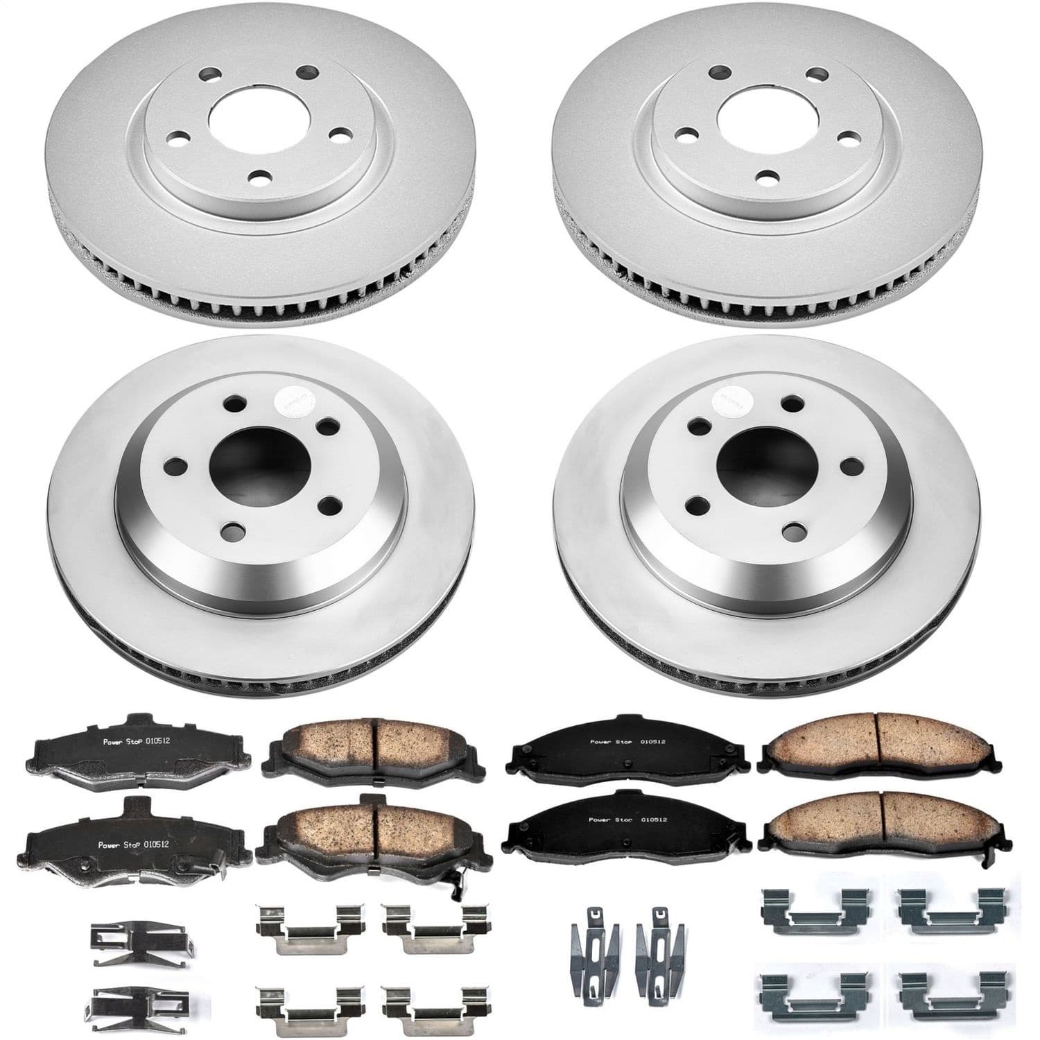 Power Stop - CRK1548 - Front and Rear - Disc Brake Pad and Rotor Kit image 1