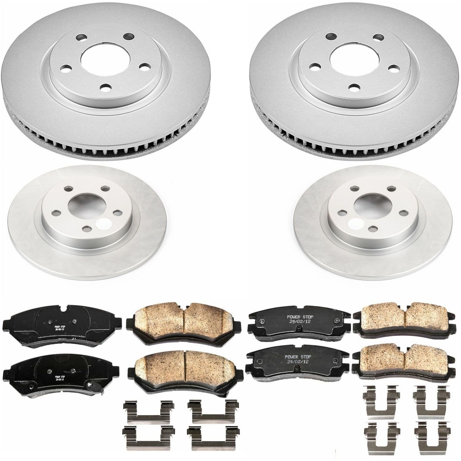 Power Stop - CRK1550 - Front and Rear - Disc Brake Pad and Rotor Kit image 1